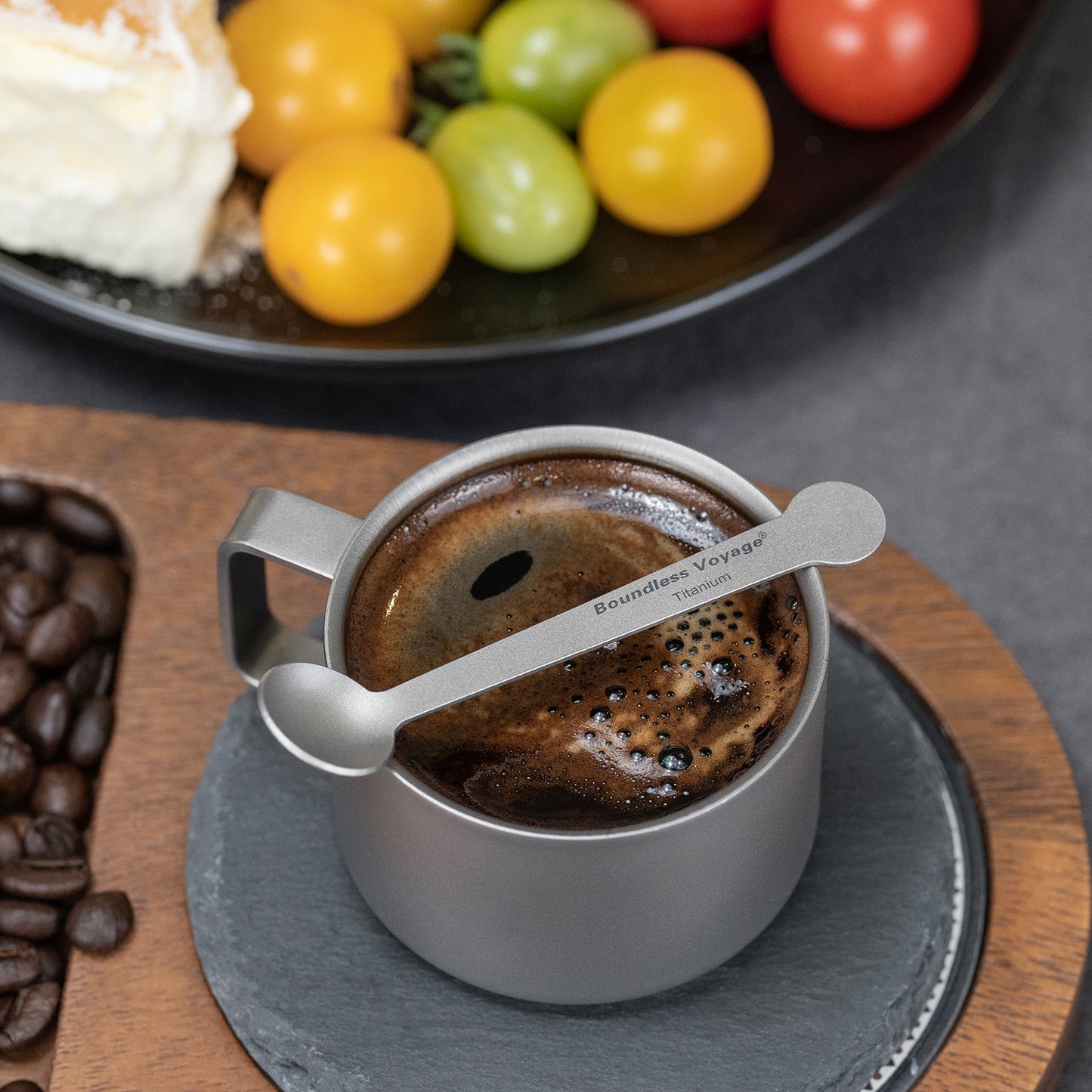 Boundless Voyage Titanium Mini Coffee Spoon , Small Spoons for Dessert,Tea, Sugar& Jam, Party Supplies