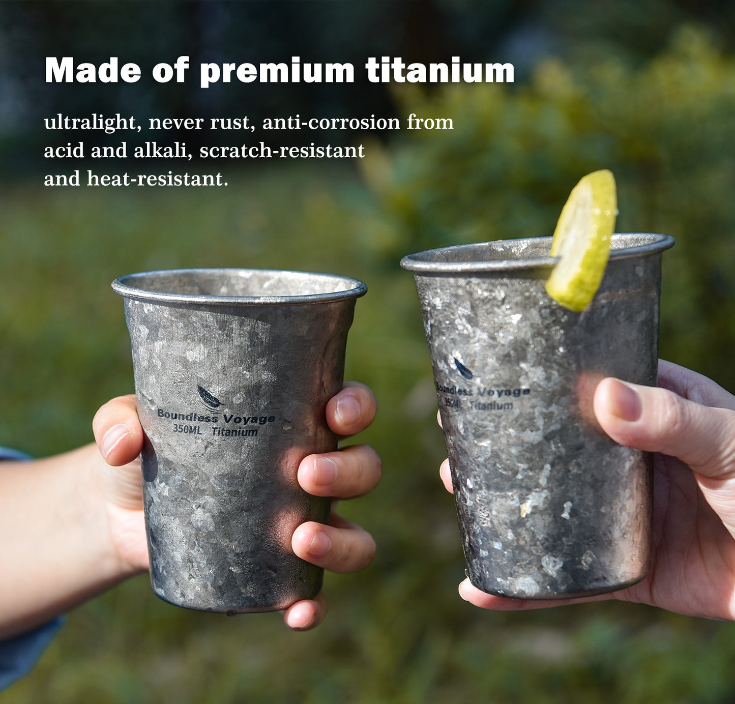 Boundless Voyage Titanium ultra lightweight for outdoor camping Travel portable coffee beer tea Cup 350ml water mug 12oz