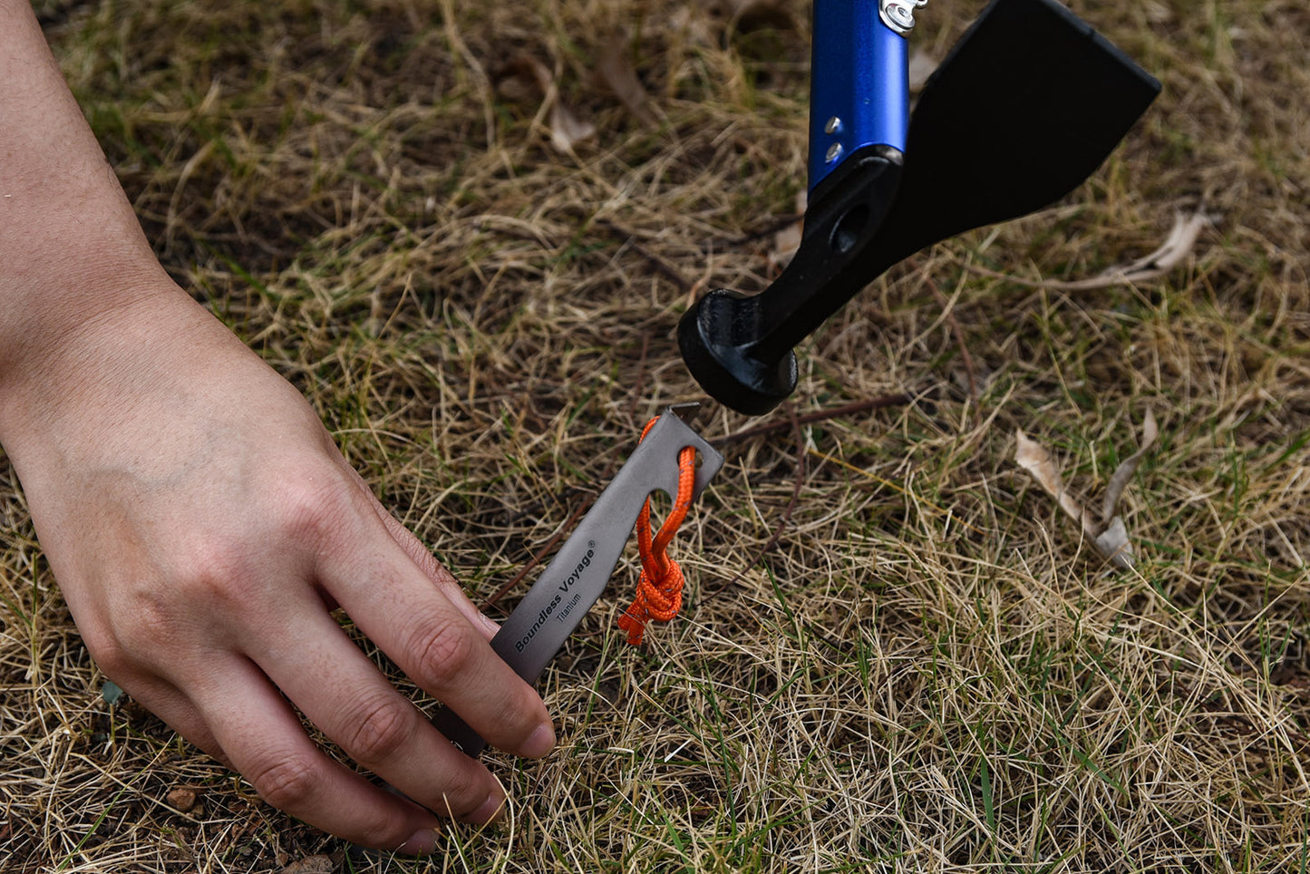 Boundless Voyage 8-Pack Titanium Tent Pegs โ Ultralight Camping Stakes for Secure Outdoor Shelter Setup