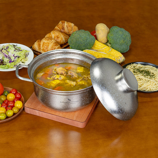 Boundless Voyage 3.5L Titanium Cooking Pot – Heavy-Duty Thick-Wall Stock Pot with Vented Lid for Home Kitchen & Outdoor Cooking