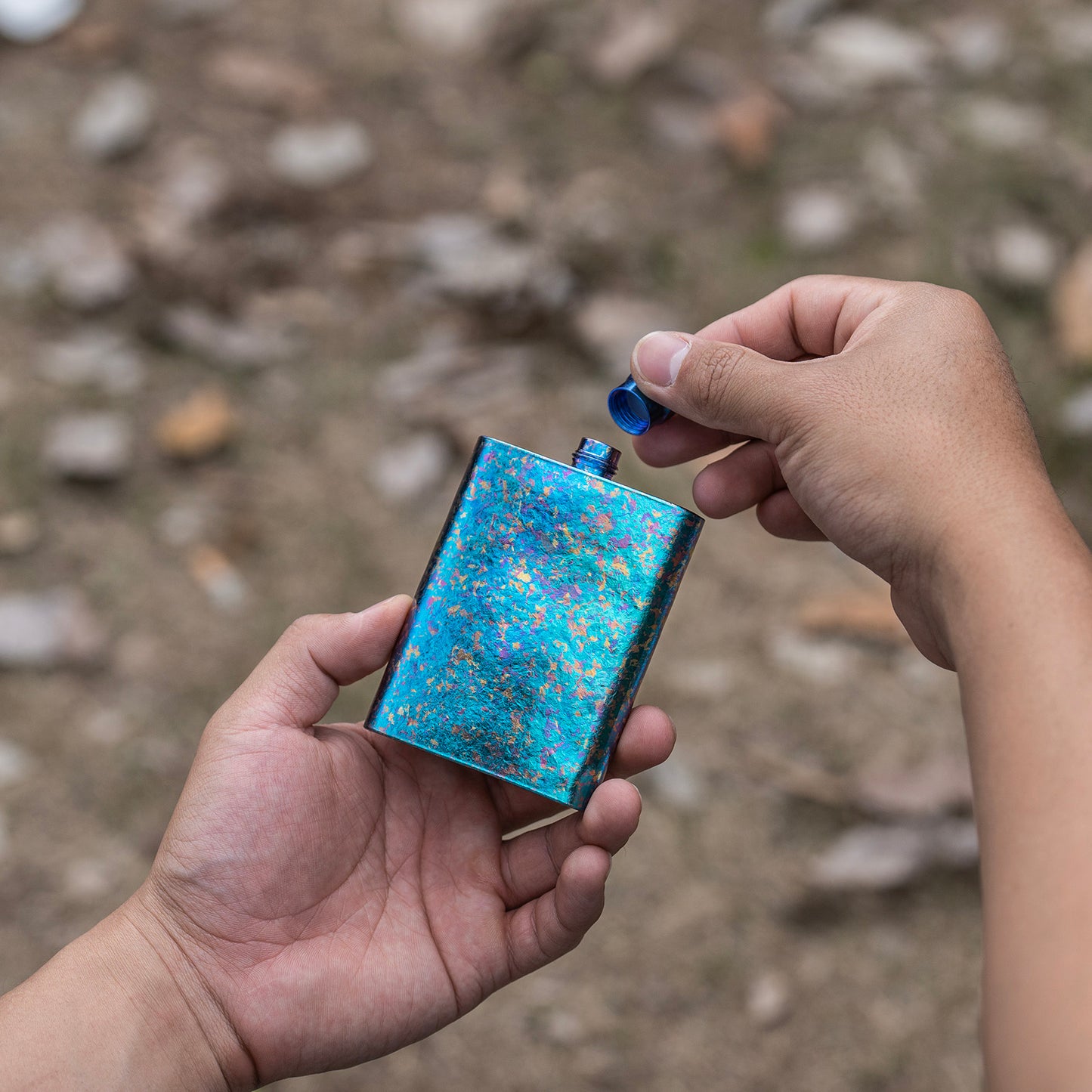 Boundless Voyage Titanium Colorful Flask Ultralight Mini Ti Flagon for Outdoor Travel Water Juice Whiskey Wine Pot Bottle 100m
