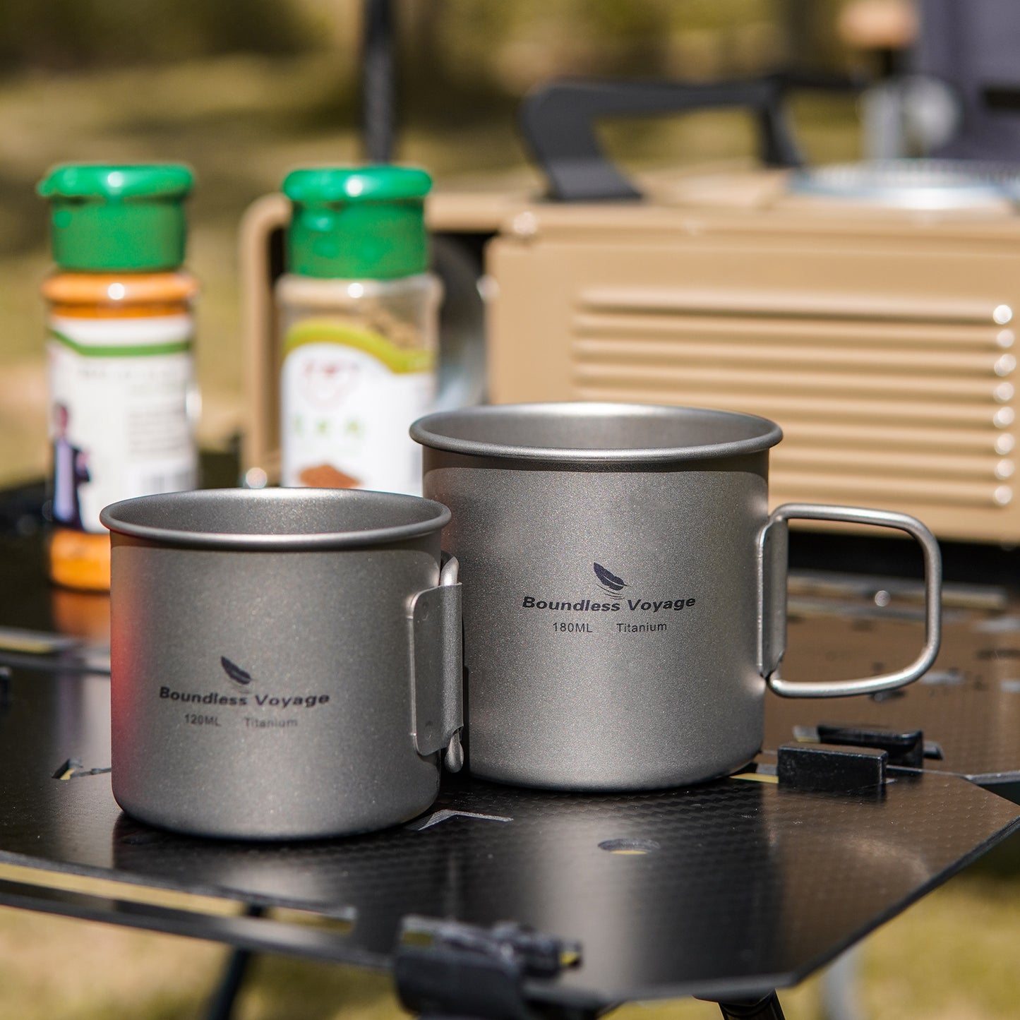 Boundless Voyage Titanium ultra lightweight 120ml and 180ml tea cup wine mug for outdoor camping coffee beer cup without lid