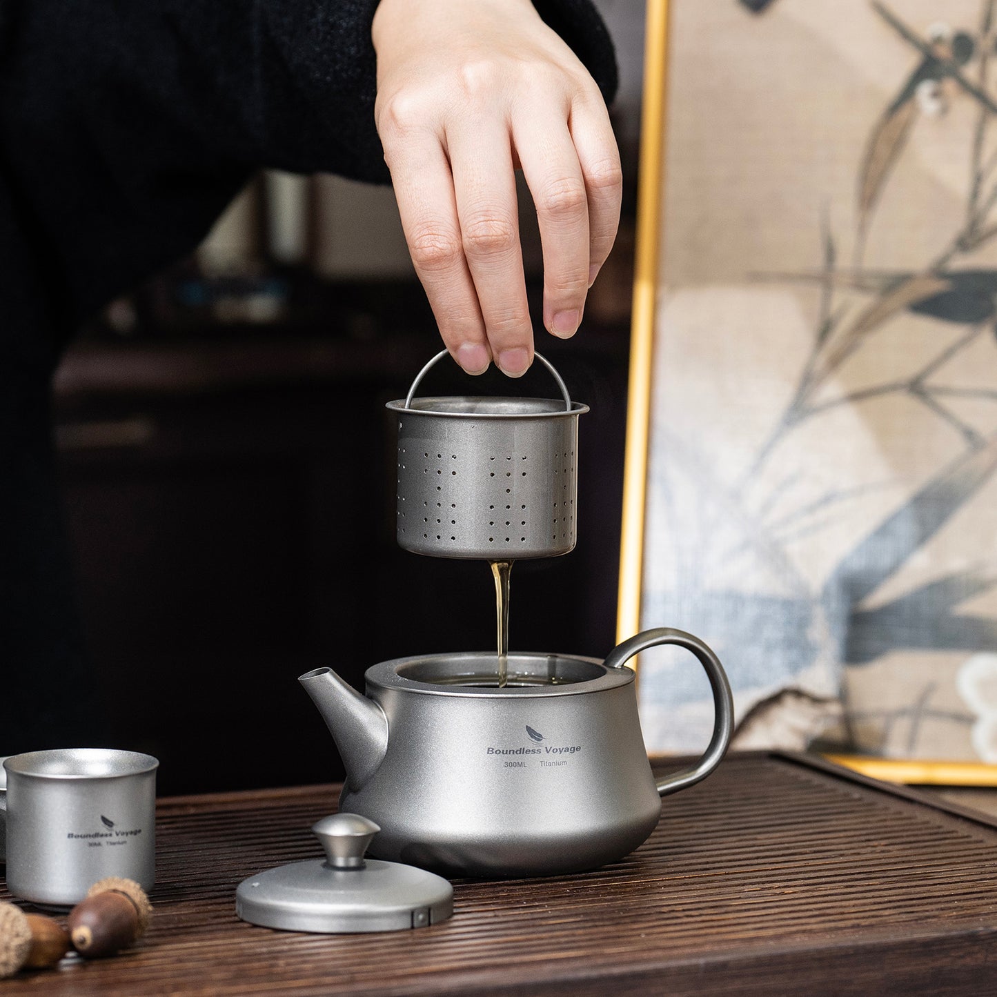Boundless Voyage 300ml Titanium Kettle Portable Reusable Travel Coffee Tea Kettle