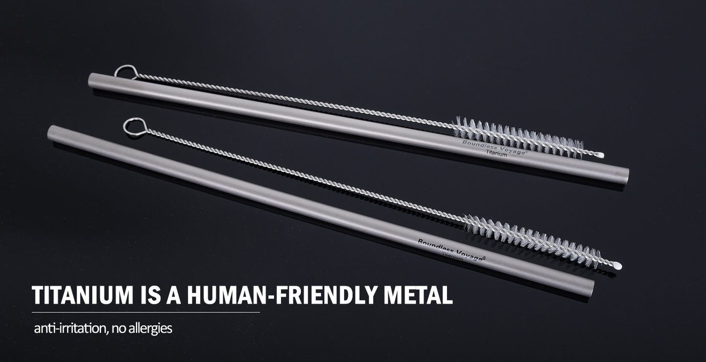 Titanium Straight Straw Reusable Ultralight Durable Eco-Friendly Metal Drinking Straw for Outdoor Camping Travel Home