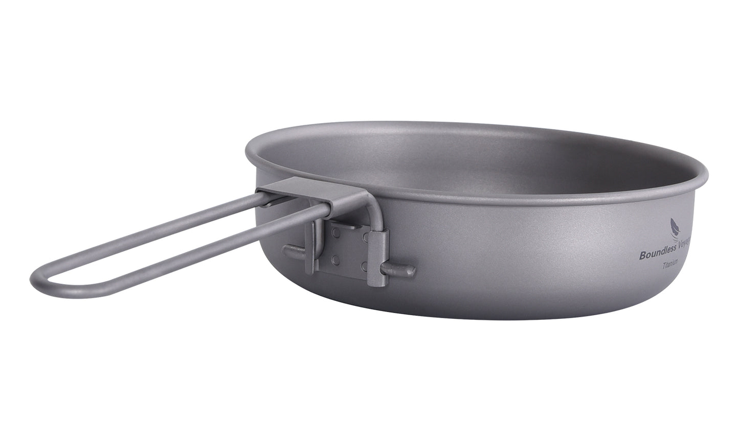 Boundless Voyage Titanium Frying Pan 5 inch Lightweight Nonstick Outdoor Camping Cookware