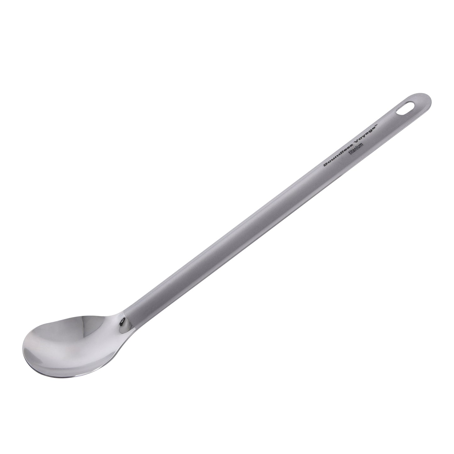 Boundless Voyage Titanium Long Handle Spoon with Hook Outdoor Camping Ultralight Straight Handle Polished Cutlery Tableware