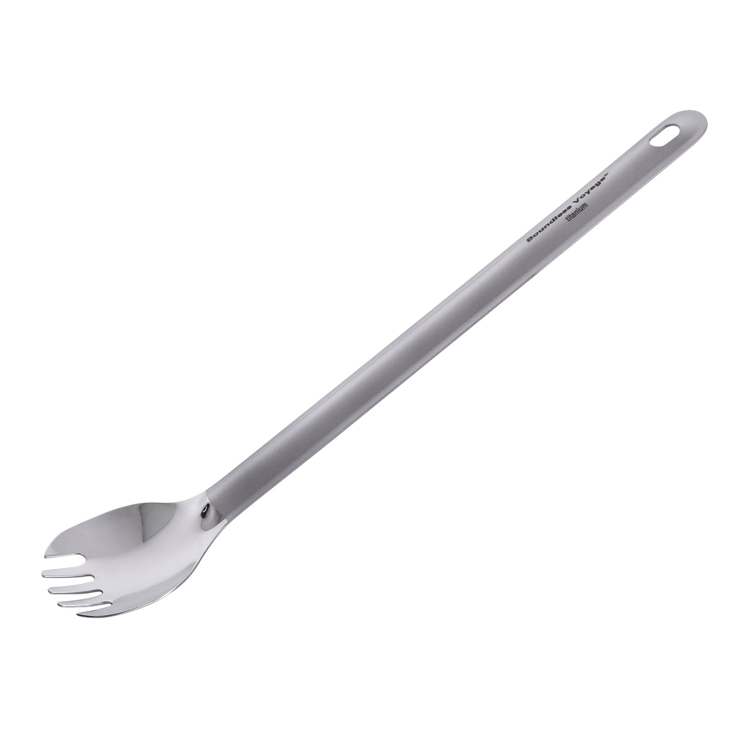 Boundless Voyage Titanium Long Handle Spork with Hook Outdoor Camping Ultralight Straight Handle Polished Cutlery Tableware