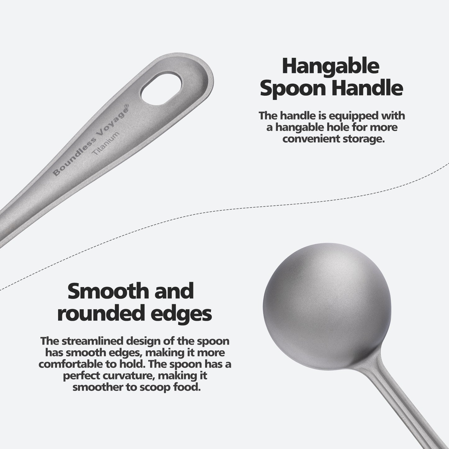 Boundless Voyage Titanium Coffee Scoop Ground Coffee and Beans Measuring Spoon Ice-cream Dessert Tea Sugar Spoon