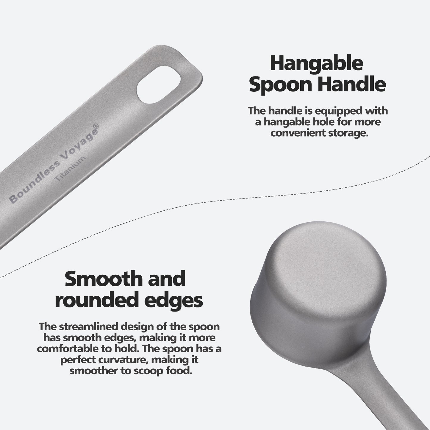 Boundless Voyage Titanium Coffee Scoop Ground Coffee and Beans Measuring Spoon Ice-cream Dessert Tea Sugar Spoon