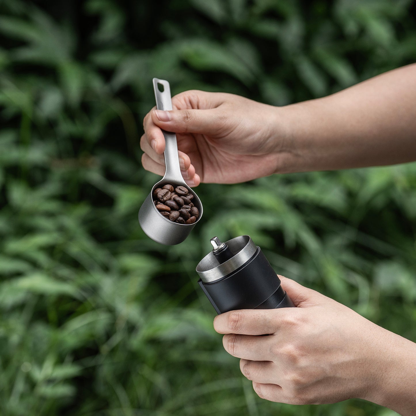 Boundless Voyage Titanium Coffee Scoop Ground Coffee and Beans Measuring Spoon Ice-cream Dessert Tea Sugar Spoon