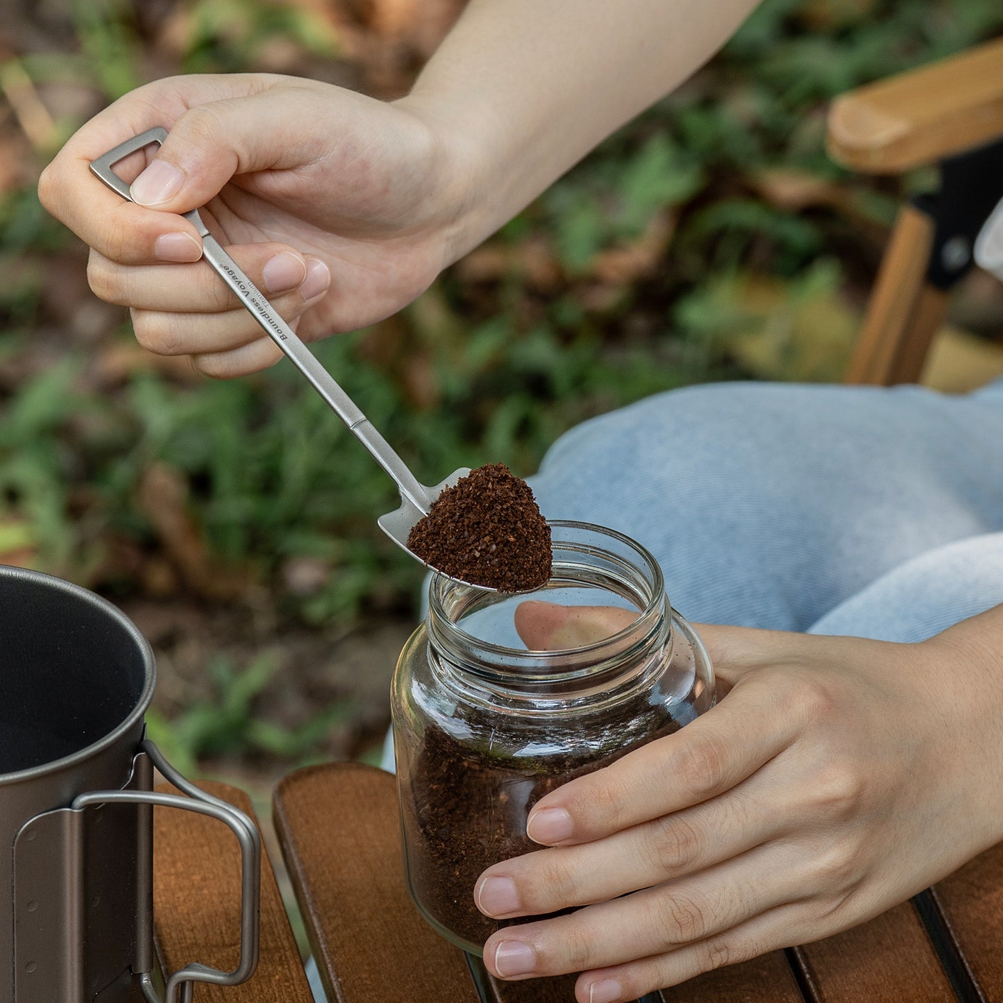 Boundless Voyage Mini Titanium Shovel Spoon – Lightweight, Durable & Cute Dessert Spoon for Ice Cream, Fruit, Camping & Home Use