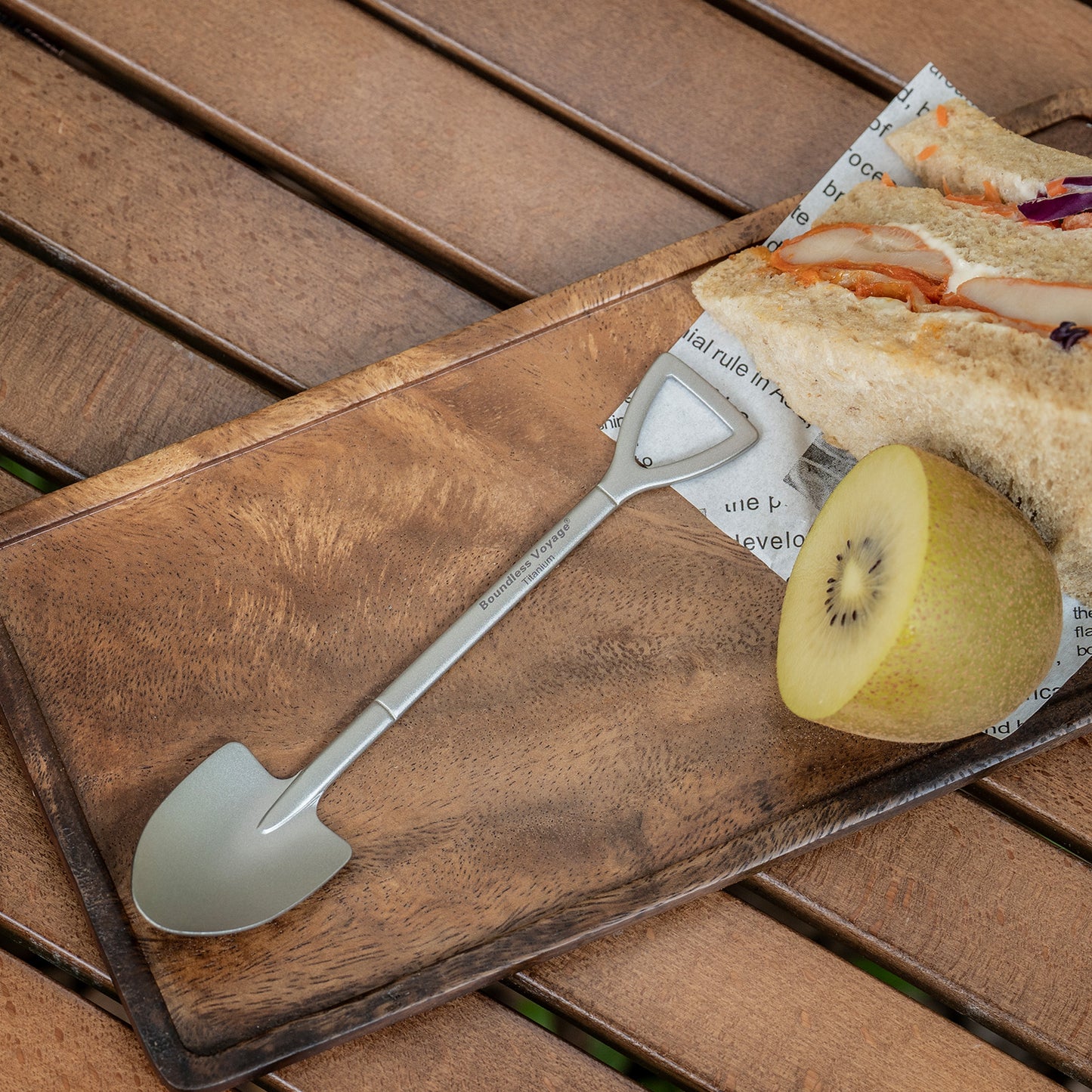 Boundless Voyage Mini Titanium Shovel Spoon – Lightweight, Durable & Cute Dessert Spoon for Ice Cream, Fruit, Camping & Home Use