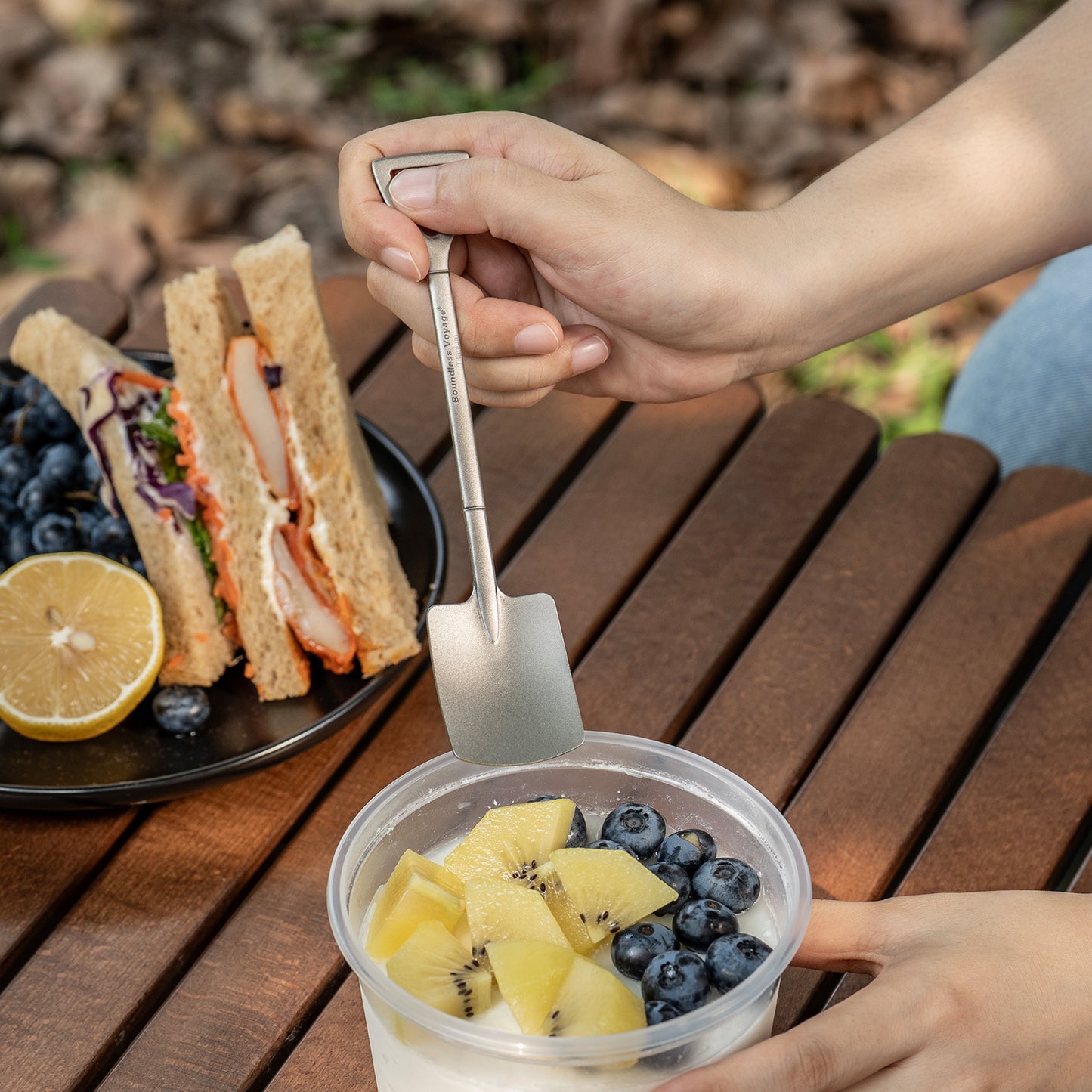 Boundless Voyage Mini Shovel-Shaped Titanium Spoon – Creative Lightweight Dessert Spoon for Outdoor & Home