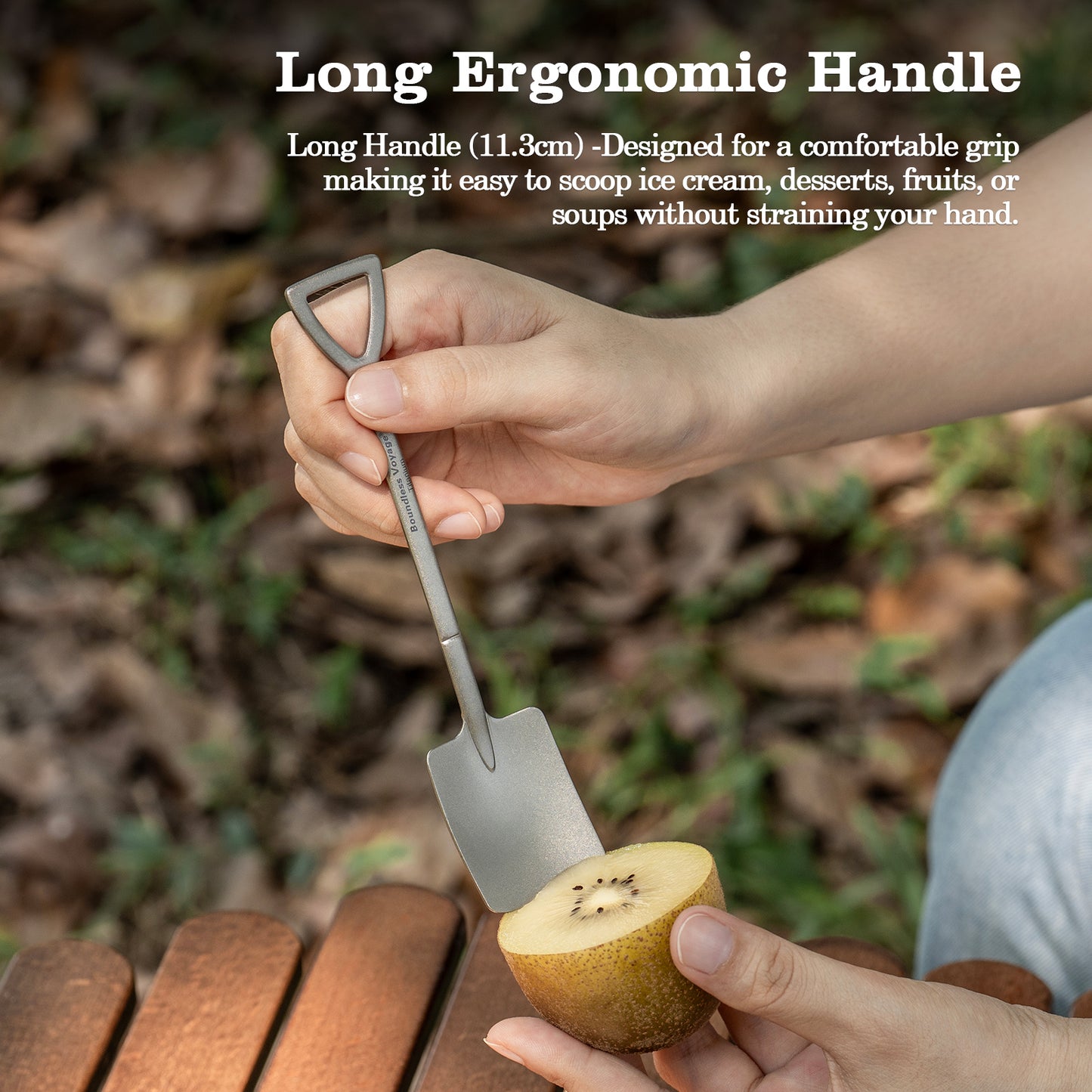 Boundless Voyage Mini Shovel-Shaped Titanium Spoon – Creative Lightweight Dessert Spoon for Outdoor & Home