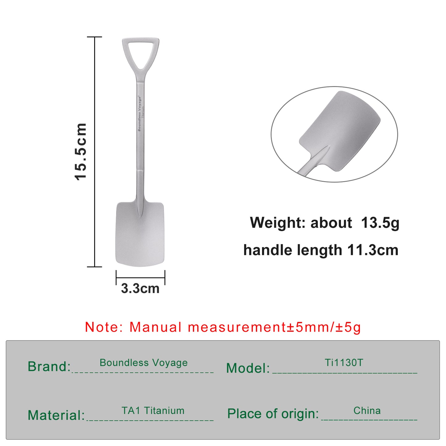 Boundless Voyage Mini Shovel-Shaped Titanium Spoon – Creative Lightweight Dessert Spoon for Outdoor & Home
