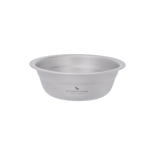 Boundless Voyage Titanium Bowl 500ml – Ultralight & Portable Camping Tableware for Outdoor Adventures