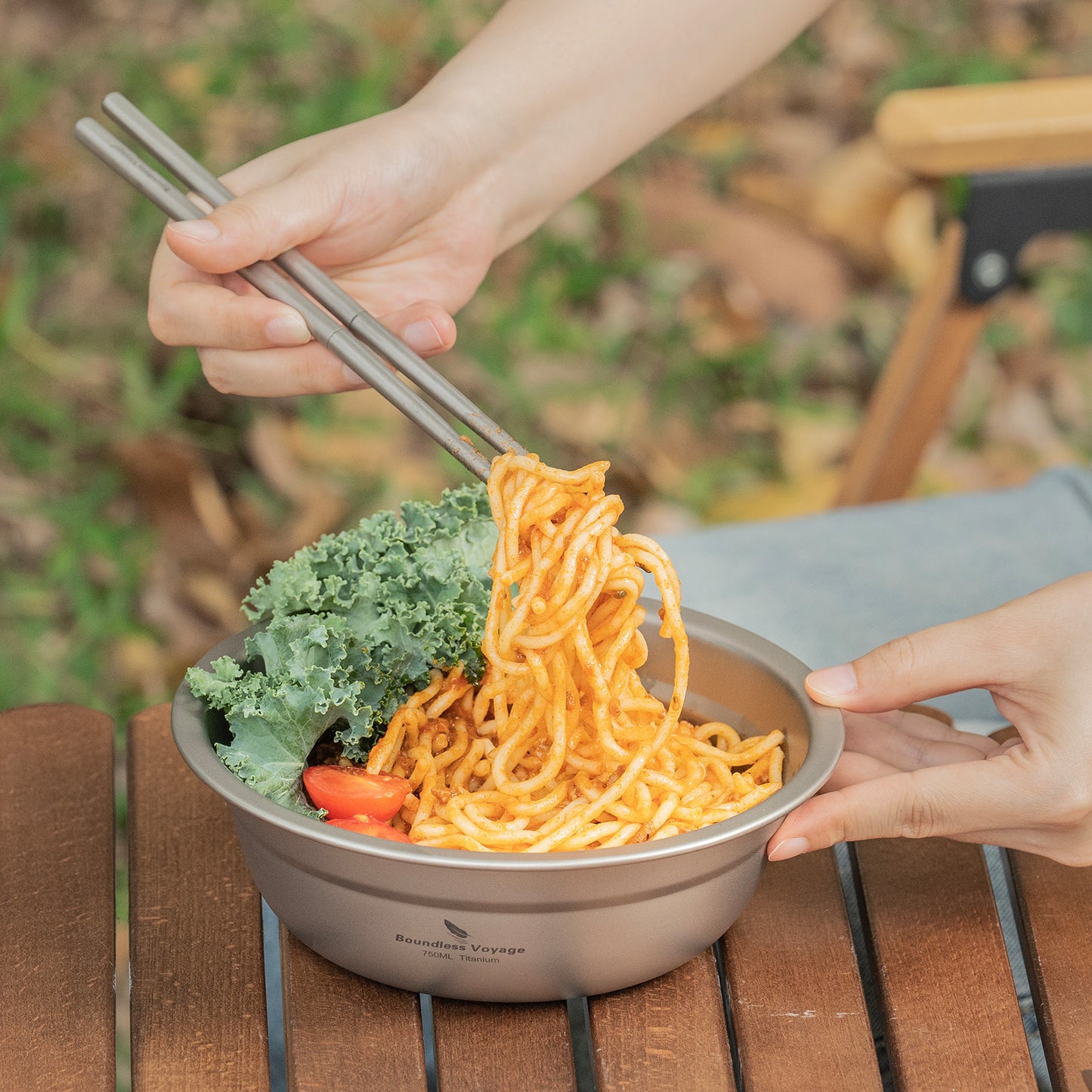 Boundless Voyage Titanium Bowl 750ML Rice Soup Salad Serving Bowl Ultralight Outdoor Camping Travel Durable Portable Tableware