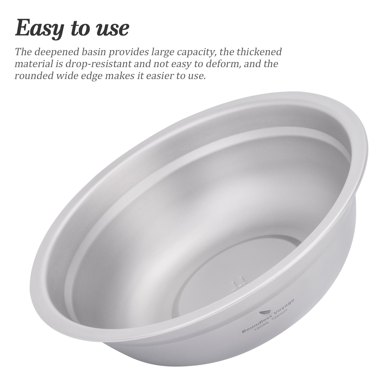 Boundless Voyage 1300ml Titanium Bowl – Eco-Friendly, Ultralight & Durable | Outdoor Camping, Travel & Portable Tableware