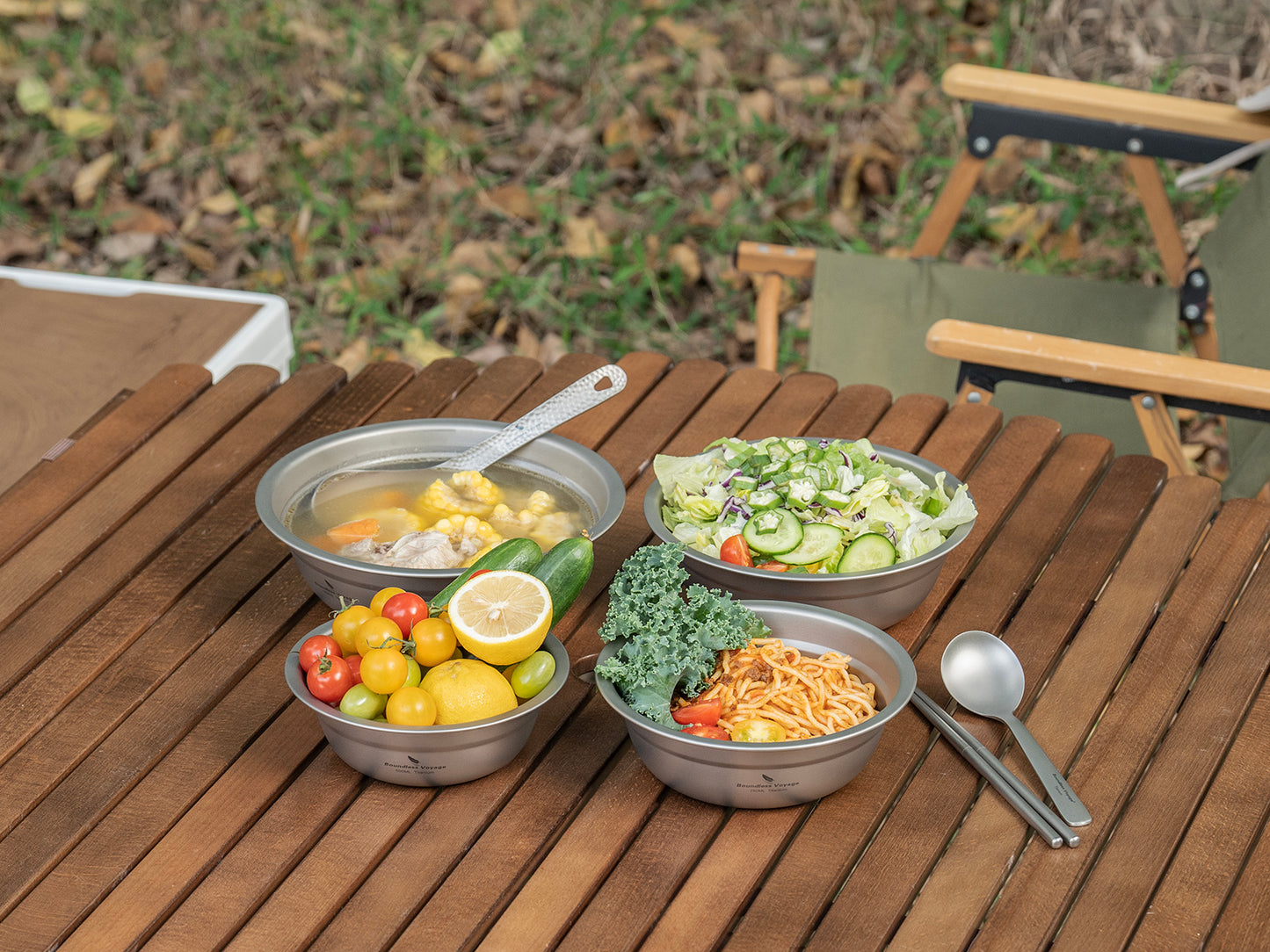 Boundless Voyage Titanium Bowl Rice Soup Salad Serving Bowl Ultralight Outdoor Camping Travel Durable Portable Tableware Set 500ML/750ML/1000ML