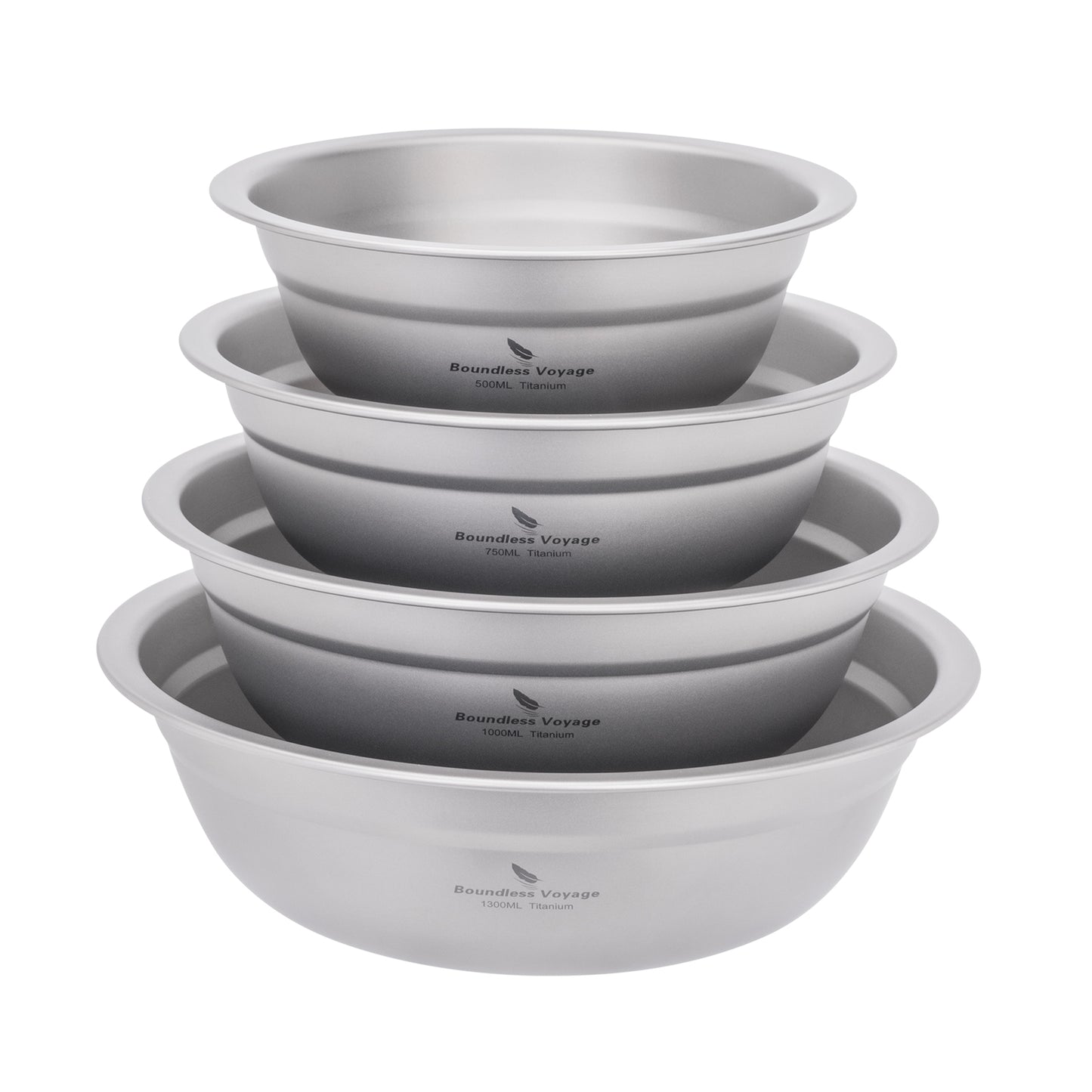 Boundless Voyage Titanium Bowl Rice Soup Salad Serving Bowl Ultralight Outdoor Camping Travel Durable Portable Tableware Set 500ML/750ML/1000ML