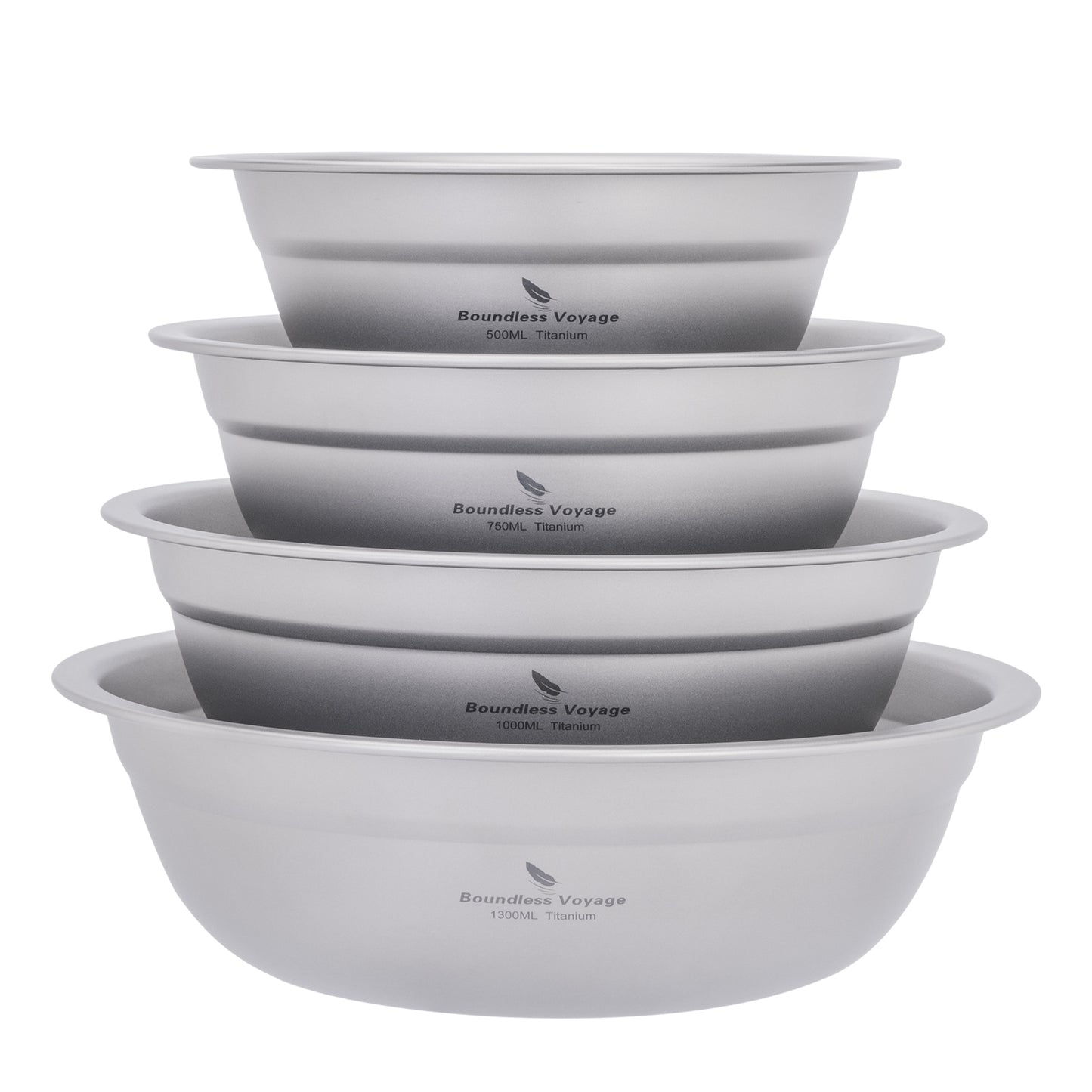 Boundless Voyage Titanium Bowl Rice Soup Salad Serving Bowl Ultralight Outdoor Camping Travel Durable Portable Tableware Set 500ML/750ML/1000ML