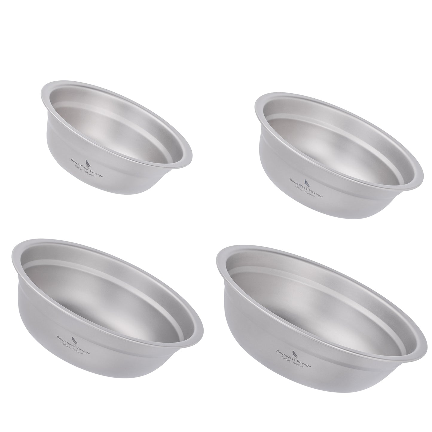 Boundless Voyage Titanium Bowl Rice Soup Salad Serving Bowl Ultralight Outdoor Camping Travel Durable Portable Tableware Set 500ML/750ML/1000ML