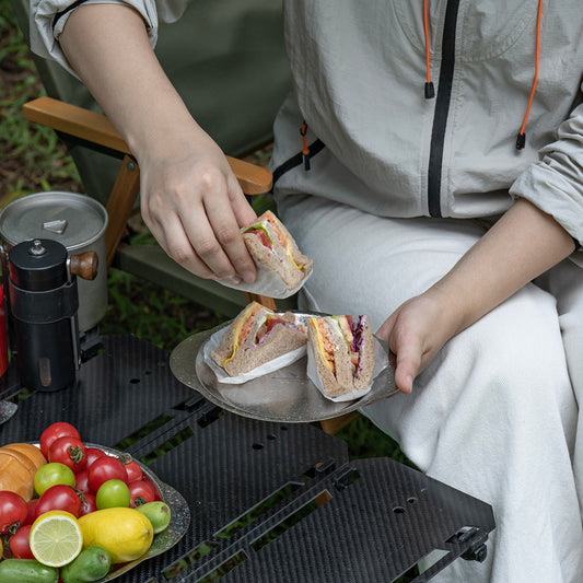 Boundless Voyage 19.4cm Titanium Camping Plate with Handles – Ultralight Stackable Dinner Plate for Outdoor, Picnic & Travel