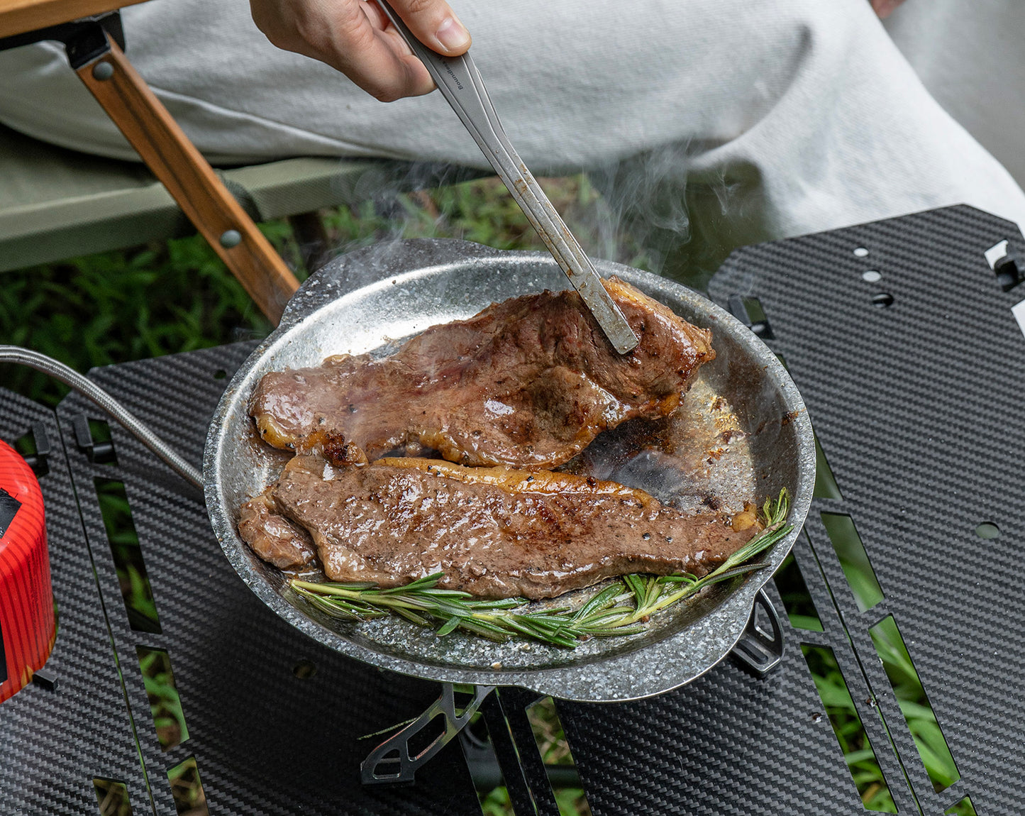 Boundless Voyage 27.3cm Titanium Camping Plate with Handles – Lightweight Stackable Dinner & Serving Plate for Outdoor, Picnic & Travel