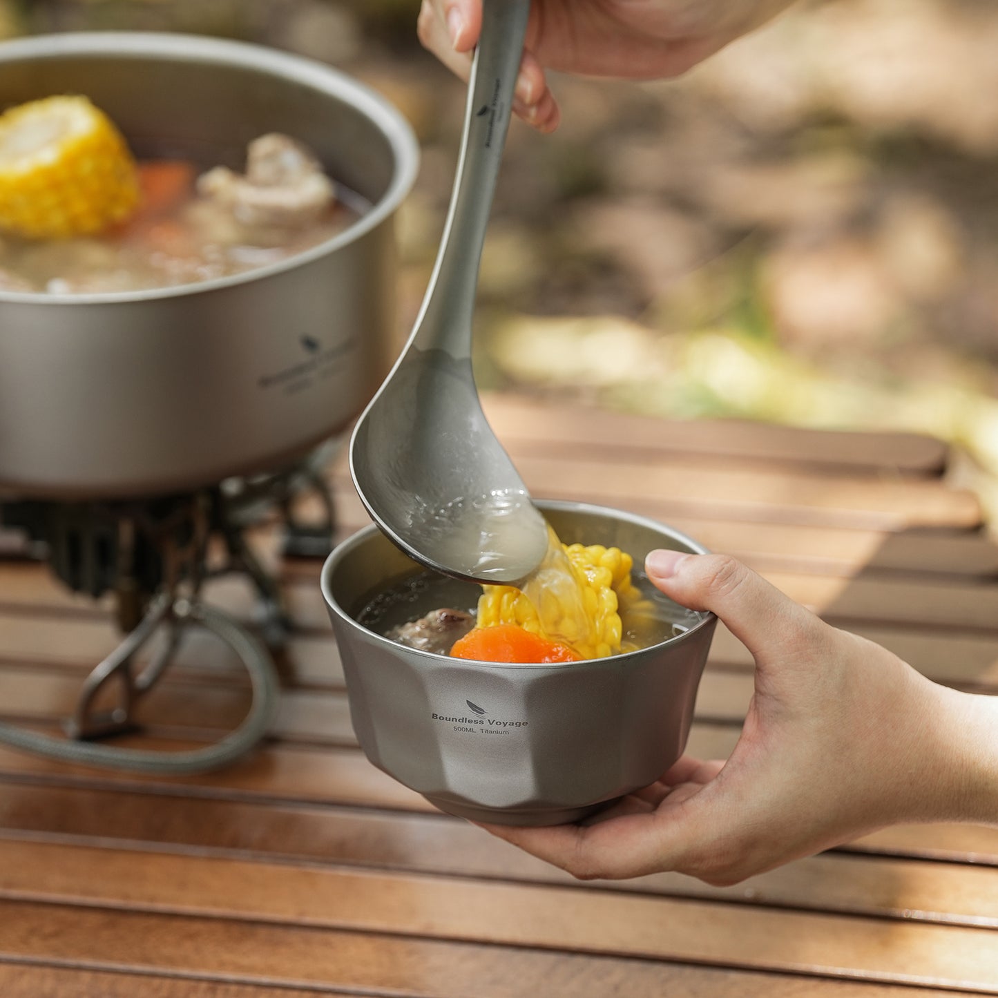 Boundless Voyage 500ml Titanium Double-Walled Bowl – Anti-Scalding, Lightweight & Rust-Proof for Camping, Hiking, Outdoor & Home Use
