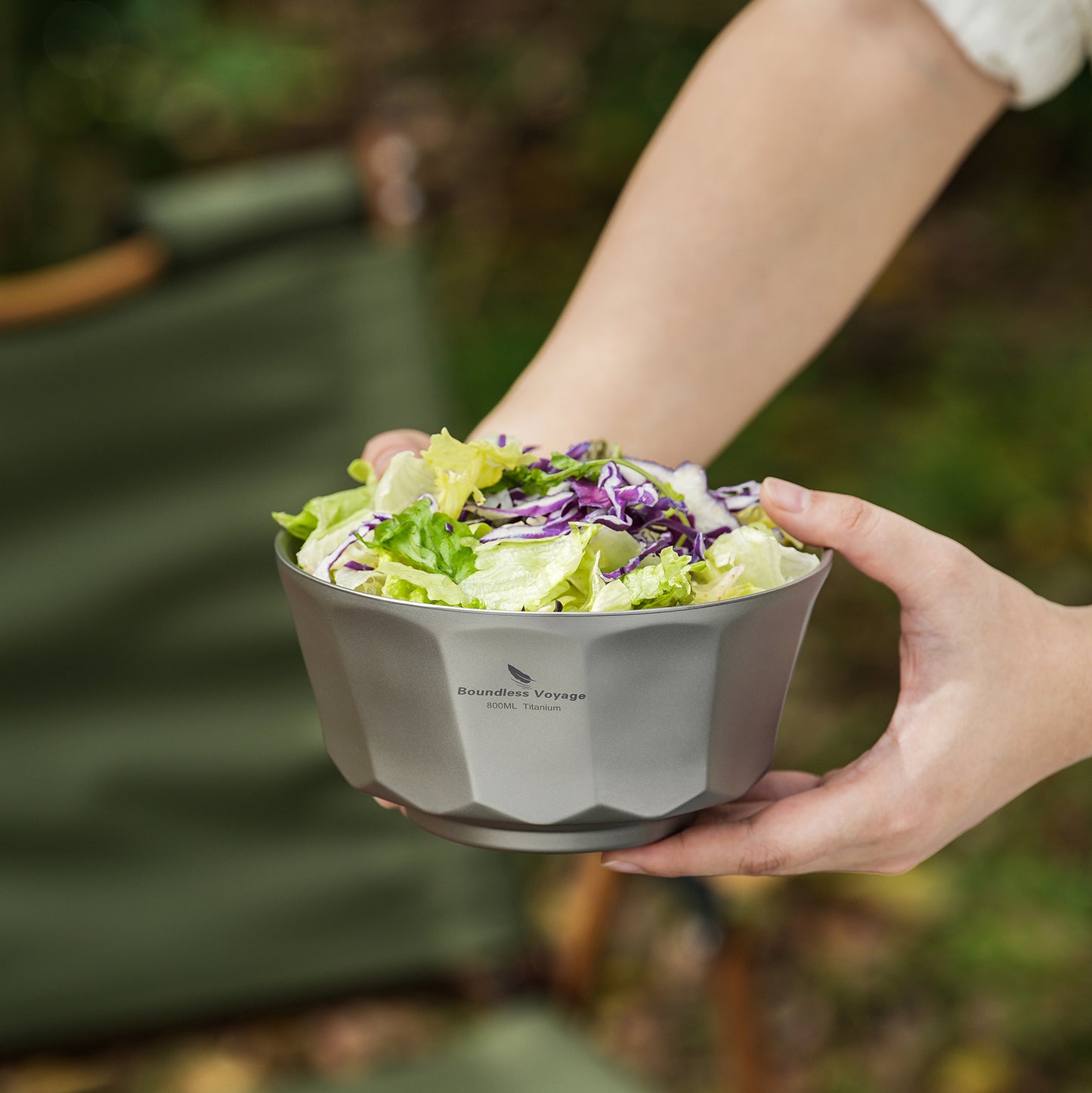 Boundless Voyage Titanium Double-Walled Bowl 800ml Anti-Scalding Lightweight, Rust-Proof, for Camping, Hiking, Outdoor & Home Use