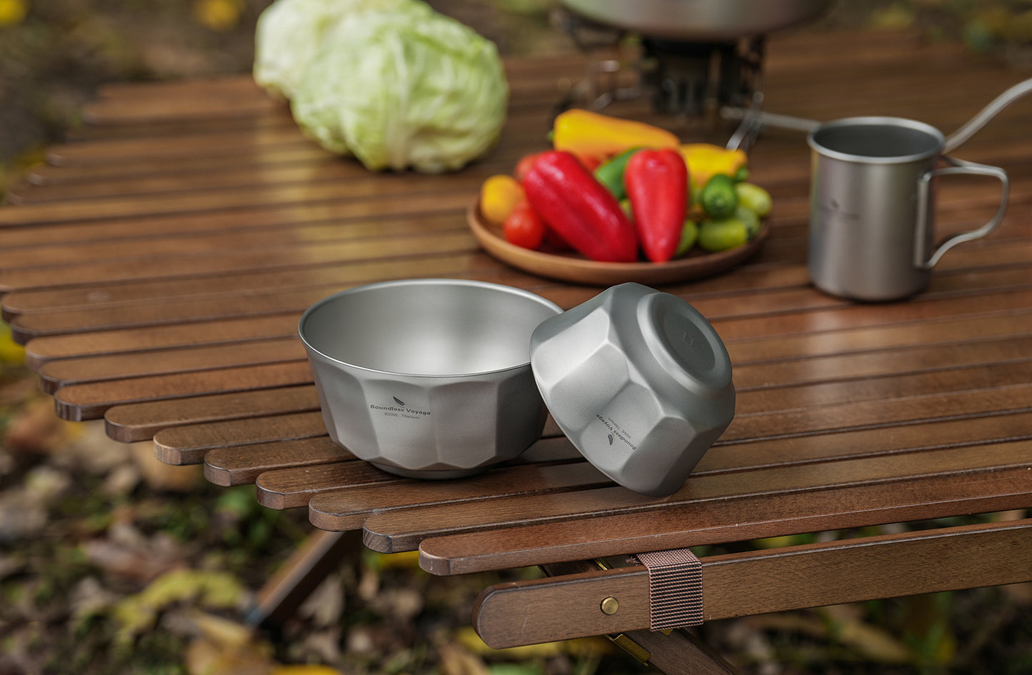 Boundless Voyage Titanium Double-Walled Bowl 500ml & 800ml Anti-Scalding Lightweight, Rust-Proof, for Camping, Hiking, Outdoor & Home Use