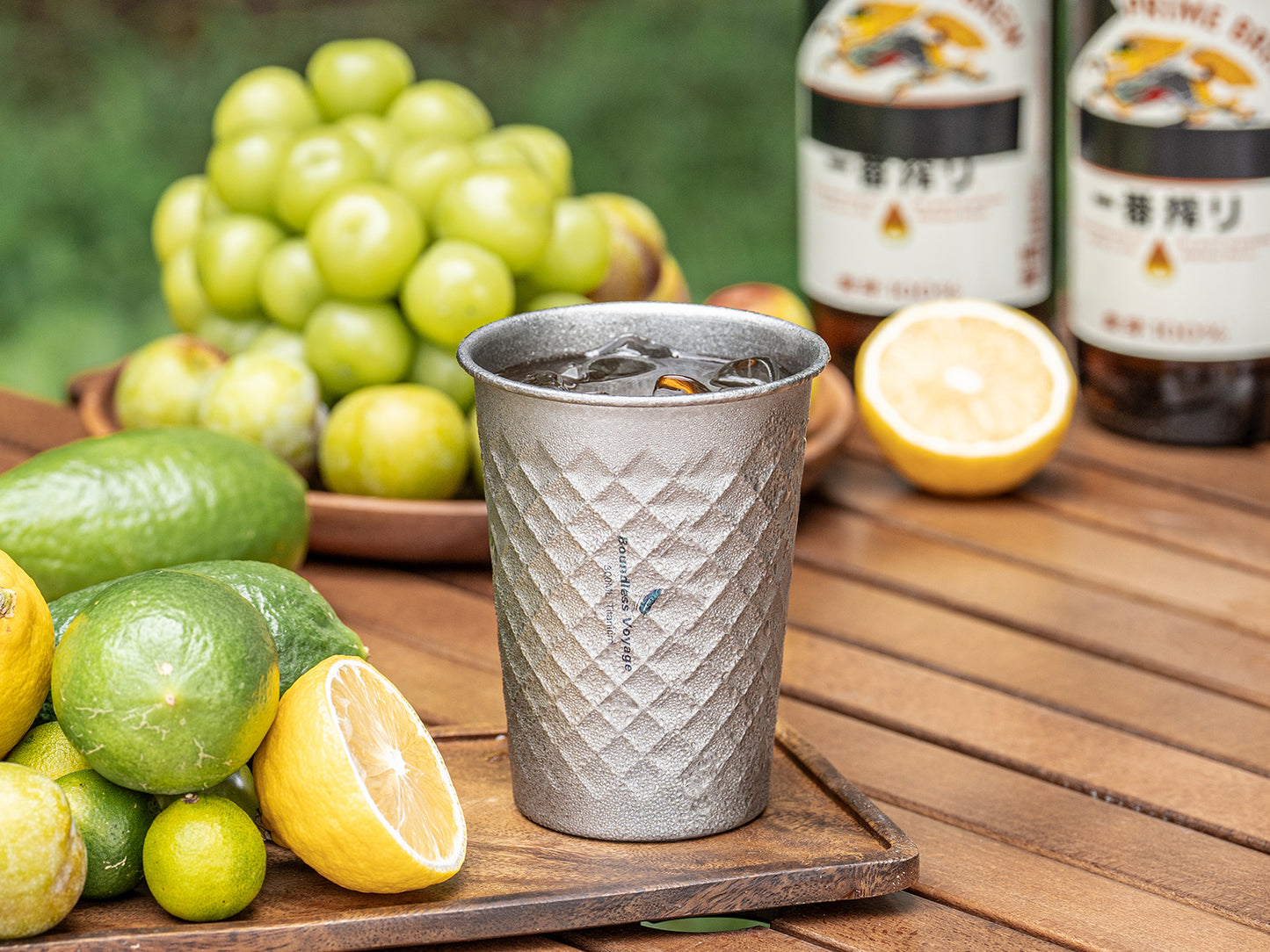 Boundless Voyage Titanium Cup 300ML Stackable Premium Metal Drinking Cups Reusable Beer Juice Cup Suitable for Home, Party, Camping, Outdoor