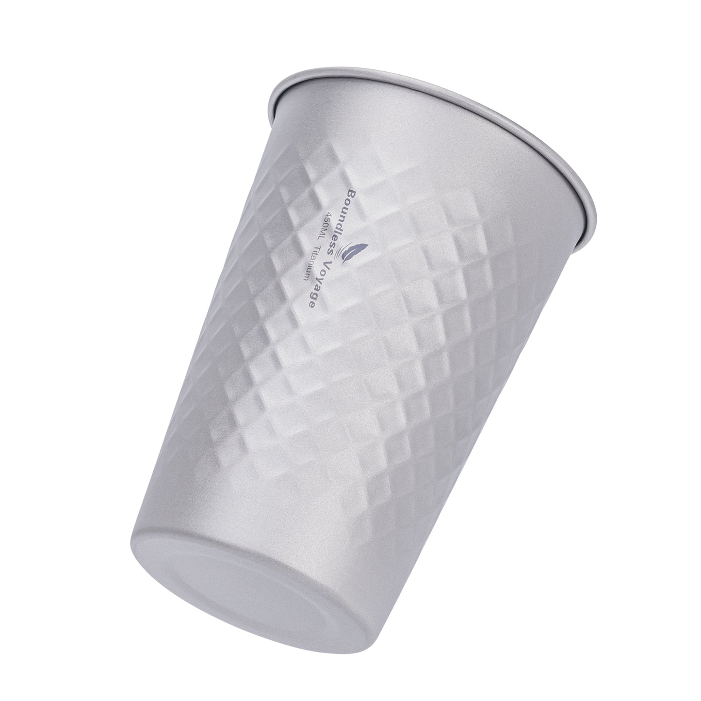 Boundless Voyage Titanium Stackable Cup 450ml – Ultralight Reusable Metal Drinking Glass for Beer, Juice, Camping & Outdoor Adventures