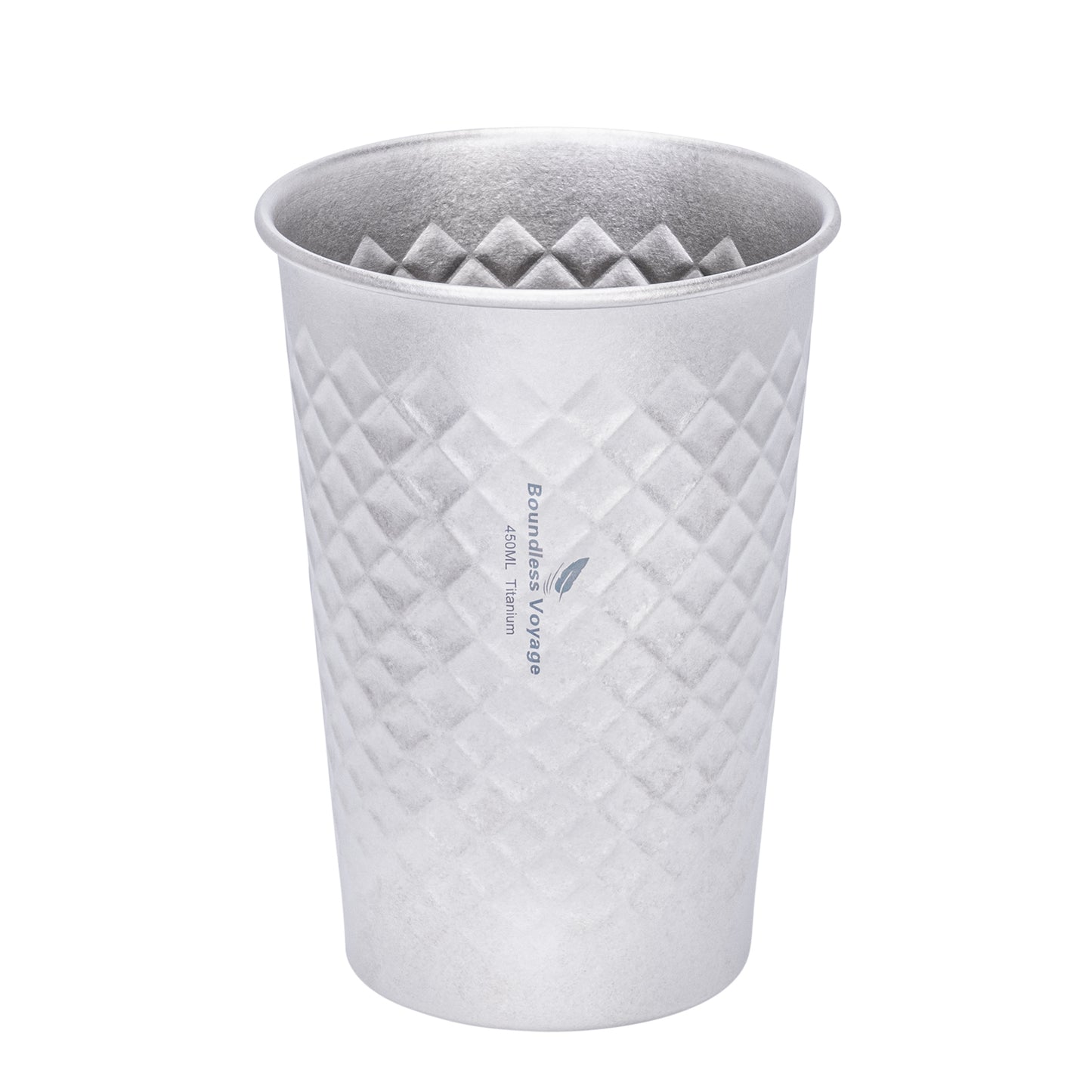 Boundless Voyage Titanium 450ml Stackable Cup – Premium Reusable Metal Drinking Glass for Beer, Juice, Camping & Outdoor Use