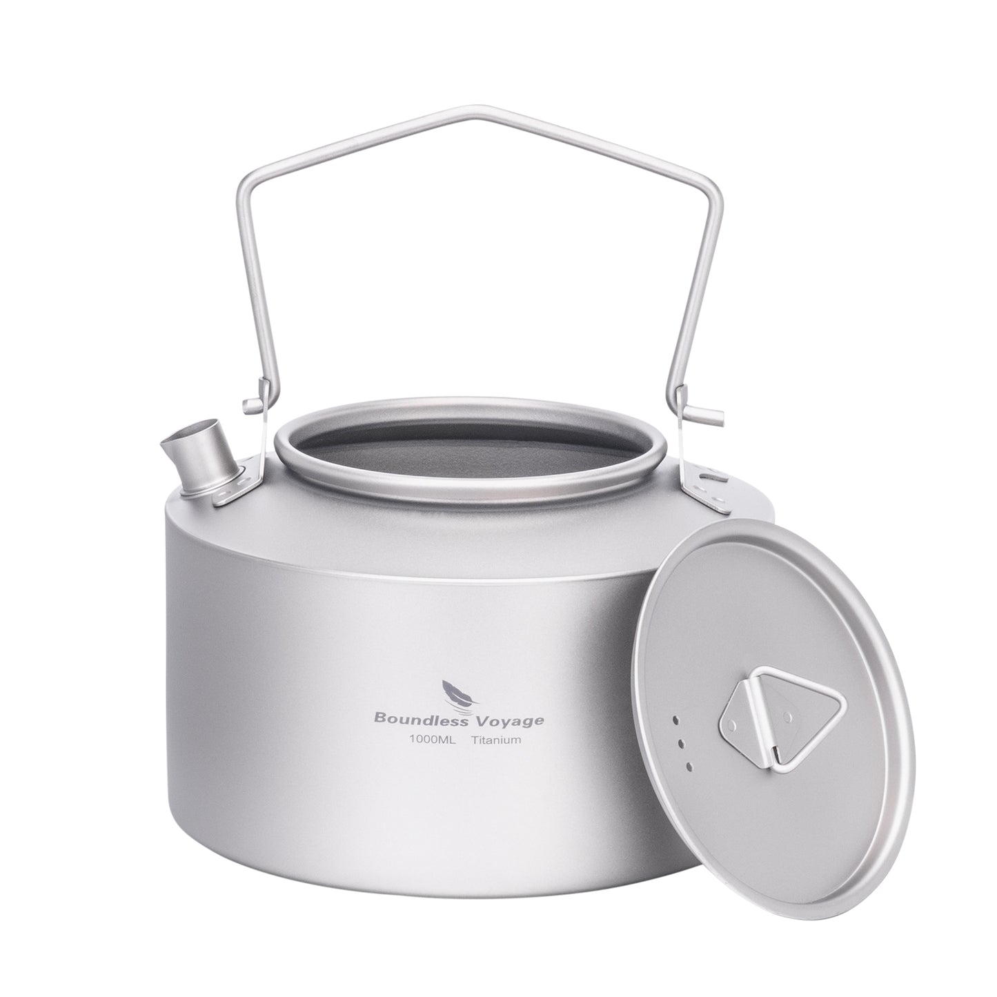 Boundless Voyage 1000ml Titanium Kettle with Folding Handle – Eco-Friendly, Lightweight & Durable | Ideal for Camping, Hiking & Outdoor Use