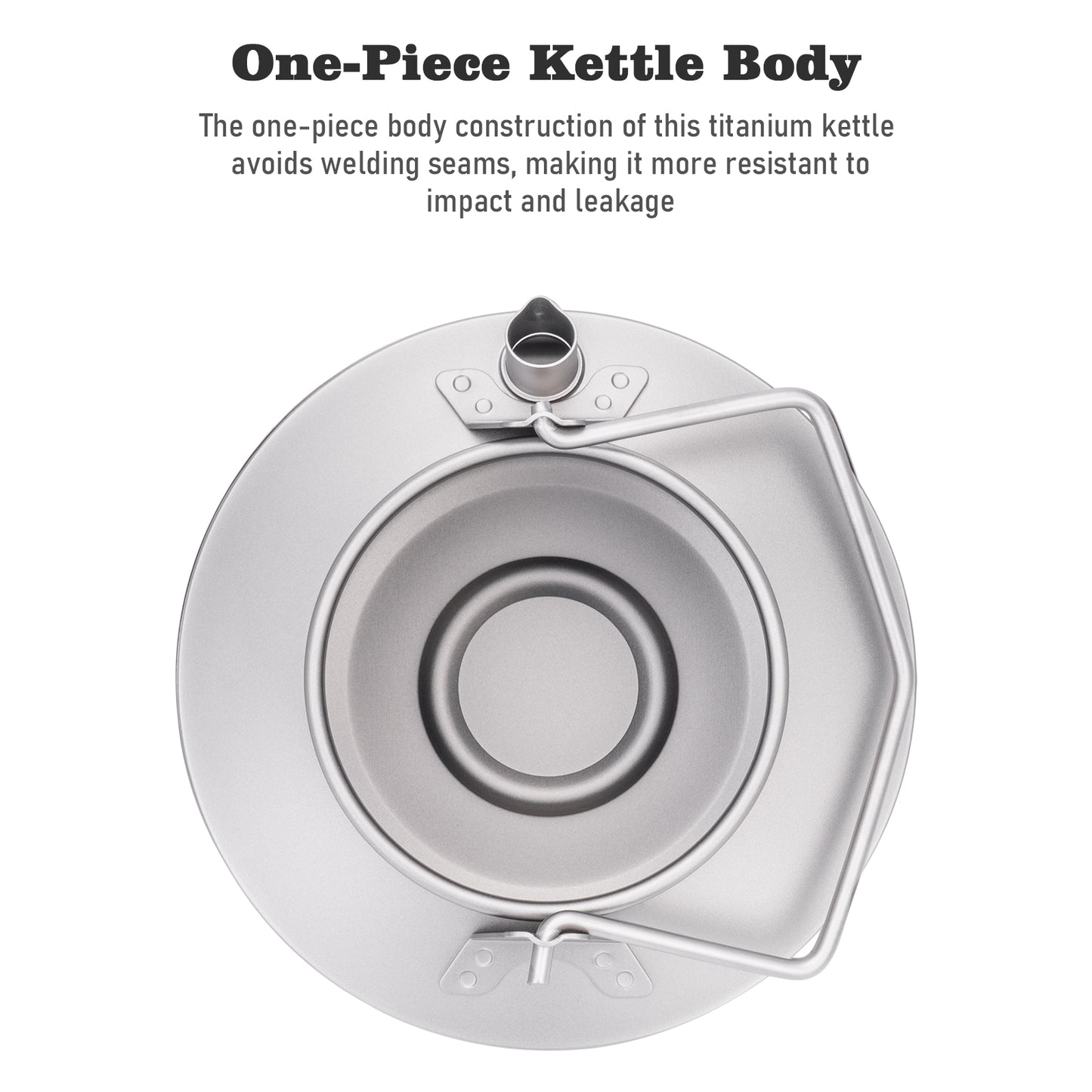 Boundless Voyage 1000ml Titanium Kettle with Folding Handle – Eco-Friendly, Lightweight & Durable | Ideal for Camping, Hiking & Outdoor Use