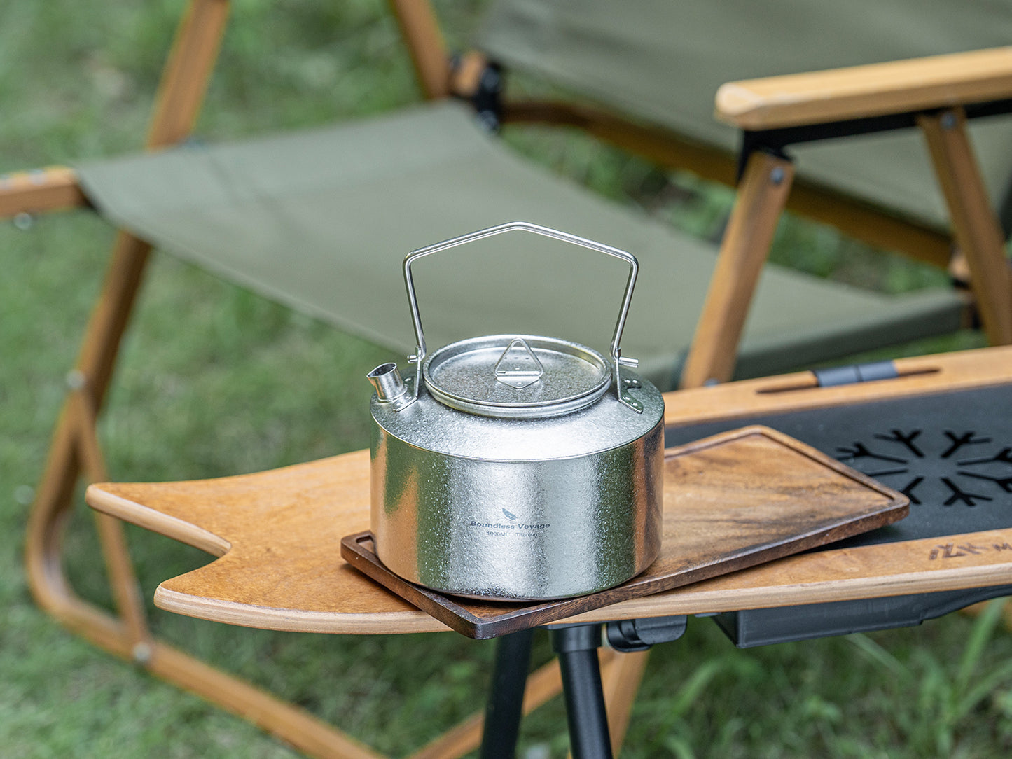 Boundless Voyage 1000ml Titanium Kettle with Folding Handle – Eco-Friendly, Lightweight & Durable | Ideal for Camping, Hiking & Outdoor Use