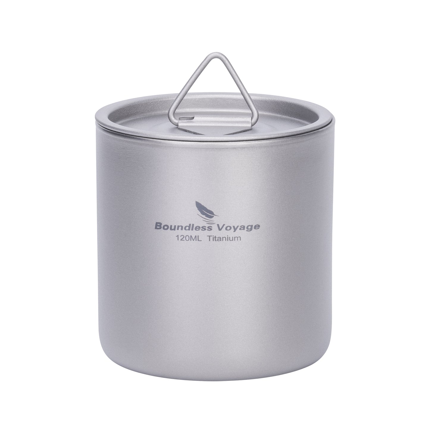 Boundless Voyage Titanium Double-Wall Cup 120ml – Ultralight Stackable Travel Mug with Lid for Camping, Hiking & Daily Use