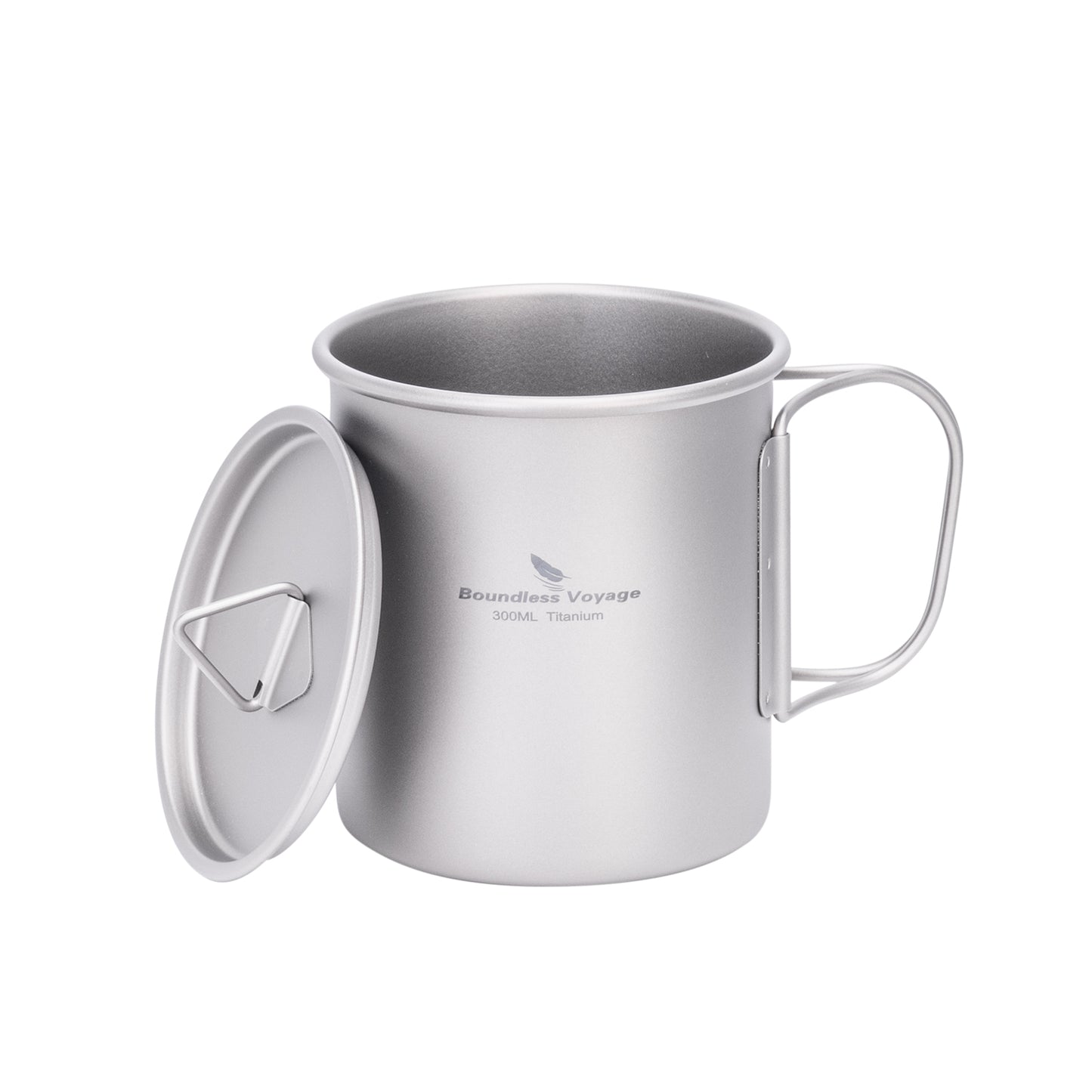 Boundless Voyage 300ml Titanium Camping Cup with Lid | Stackable Ultralight Mug Pot for Backpacking, Hiking & Travel | Durable Portable Outdoor Cookware