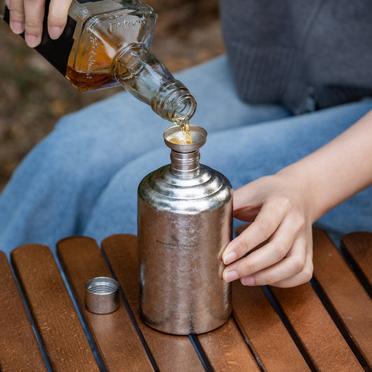Boundless Voyage 500ml Pure Titanium Hip Flask | Ultralight Leakproof Whiskey & Spirit Bottle | Coating-Free Healthy Liquor Flask for Camping, Hiking & Travel