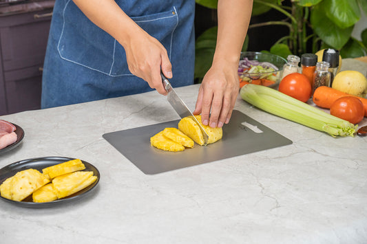 Boundless Voyage Medium Titanium Cutting Board – Ultralight, Durable Chopping Block for Fruits, Vegetables & Meat | Home & Outdoor Camping