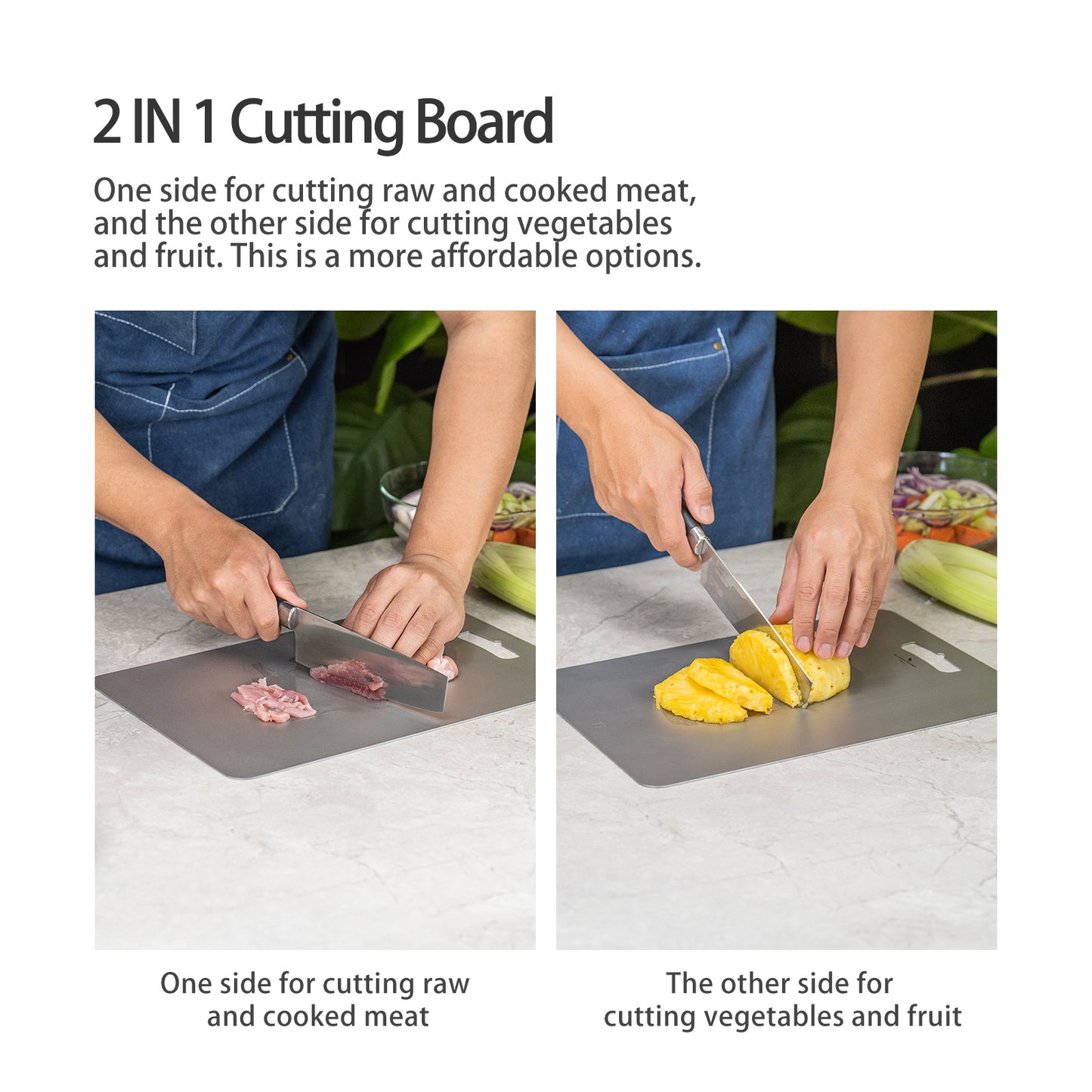 Boundless Voyage Titanium Cutting Board M Size Home Outdoor Camping Fruits Vegetable Meat Chopping Block Cutting Board