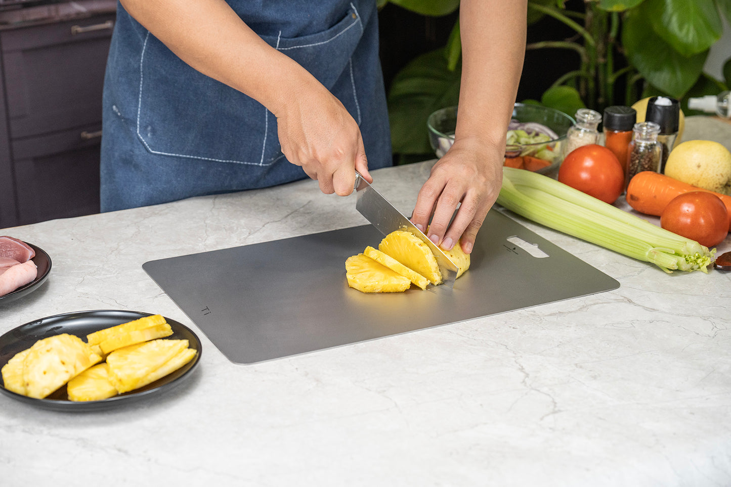Boundless Voyage Titanium Cutting Board L Size Home Outdoor Camping Fruits Vegetable Meat Chopping Block Cutting Board