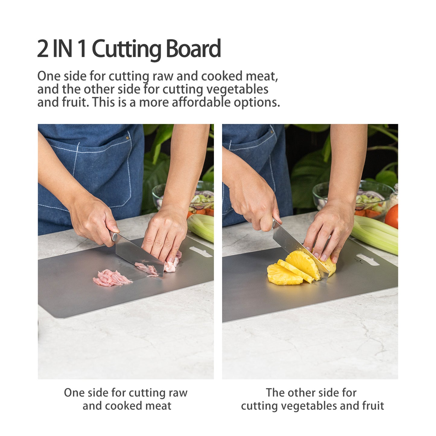 Boundless Voyage Titanium Cutting Board L Size Home Outdoor Camping Fruits Vegetable Meat Chopping Block Cutting Board