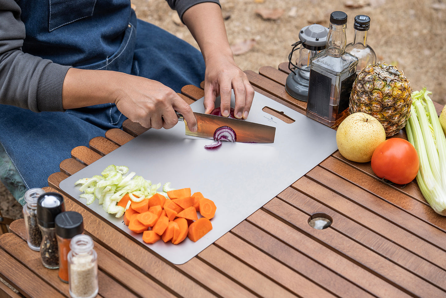 Boundless Voyage Titanium Cutting Board L Size Home Outdoor Camping Fruits Vegetable Meat Chopping Block Cutting Board