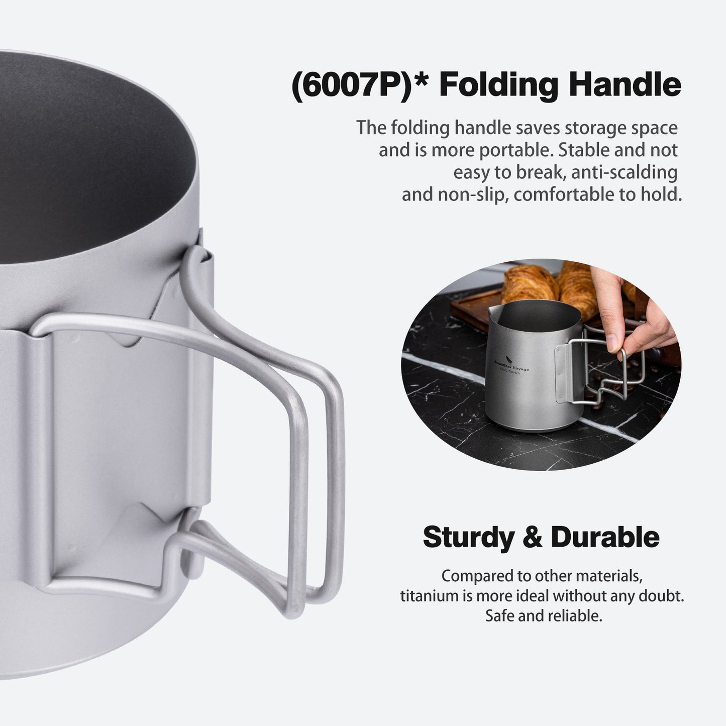 Boundless Voyage Titanium Pour Over Coffee Maker Set – 300ml Portable Camping Mug with Detachable Dripper