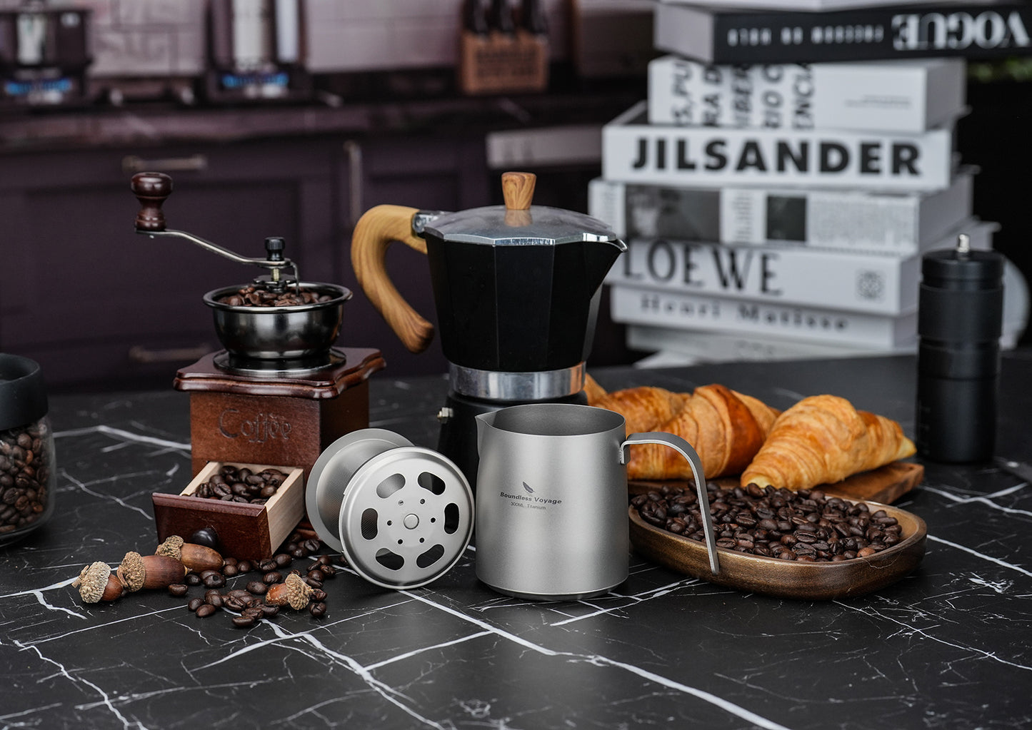 Boundless Voyage Titanium Pour-over Coffee Maker Set – 300ml Camping Mug with Detachable Dripper, Ultralight Portable Outdoor Coffee Brewer