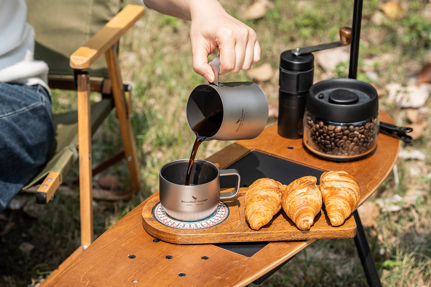Boundless Voyage Titanium Pour-over Coffee Maker Set – 300ml Camping Mug with Detachable Dripper, Ultralight Portable Outdoor Coffee Brewer