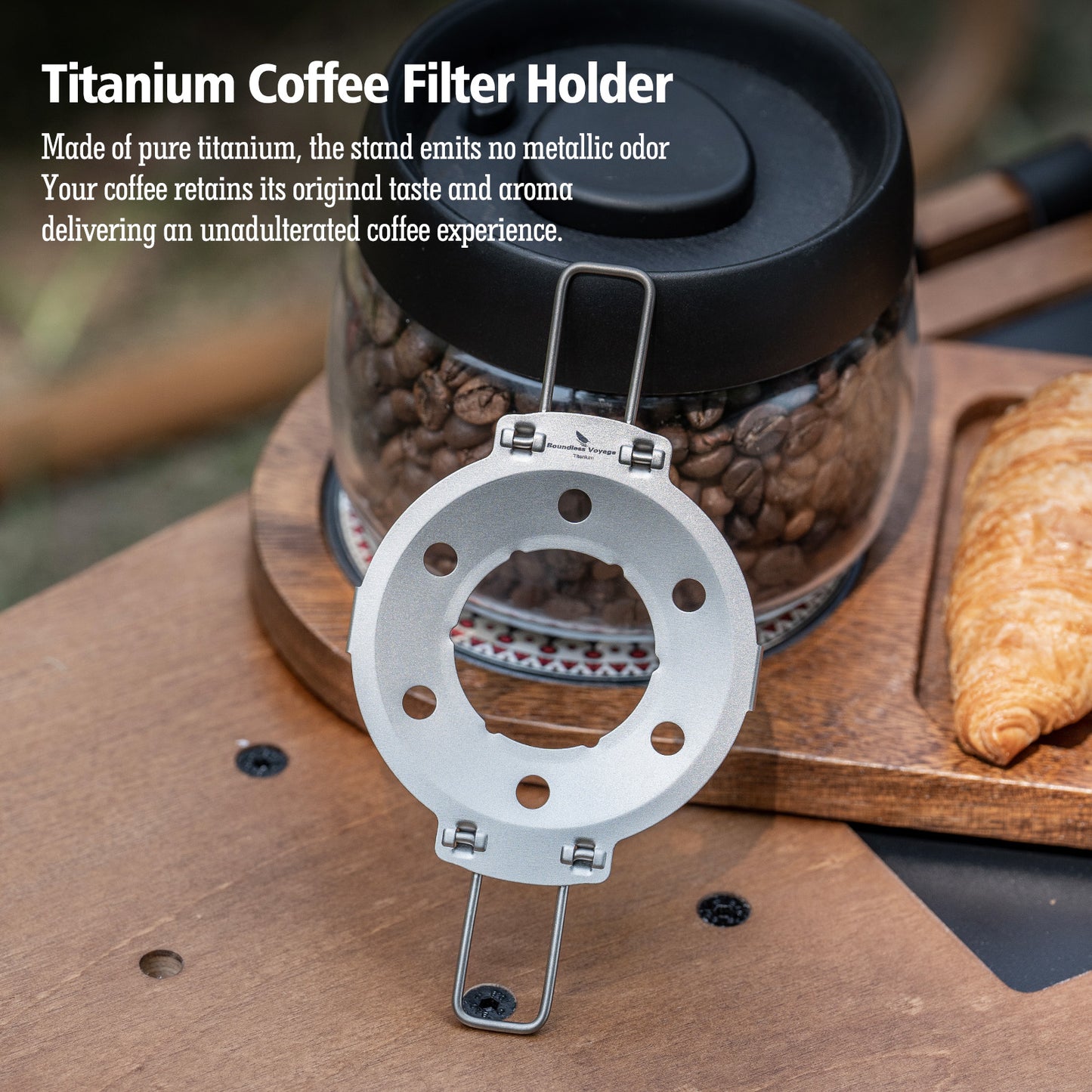 Boundless Voyage Titanium Coffee Dripper – Lightweight Reusable Pour Over Filter Holder for Outdoor Camping & Hiking