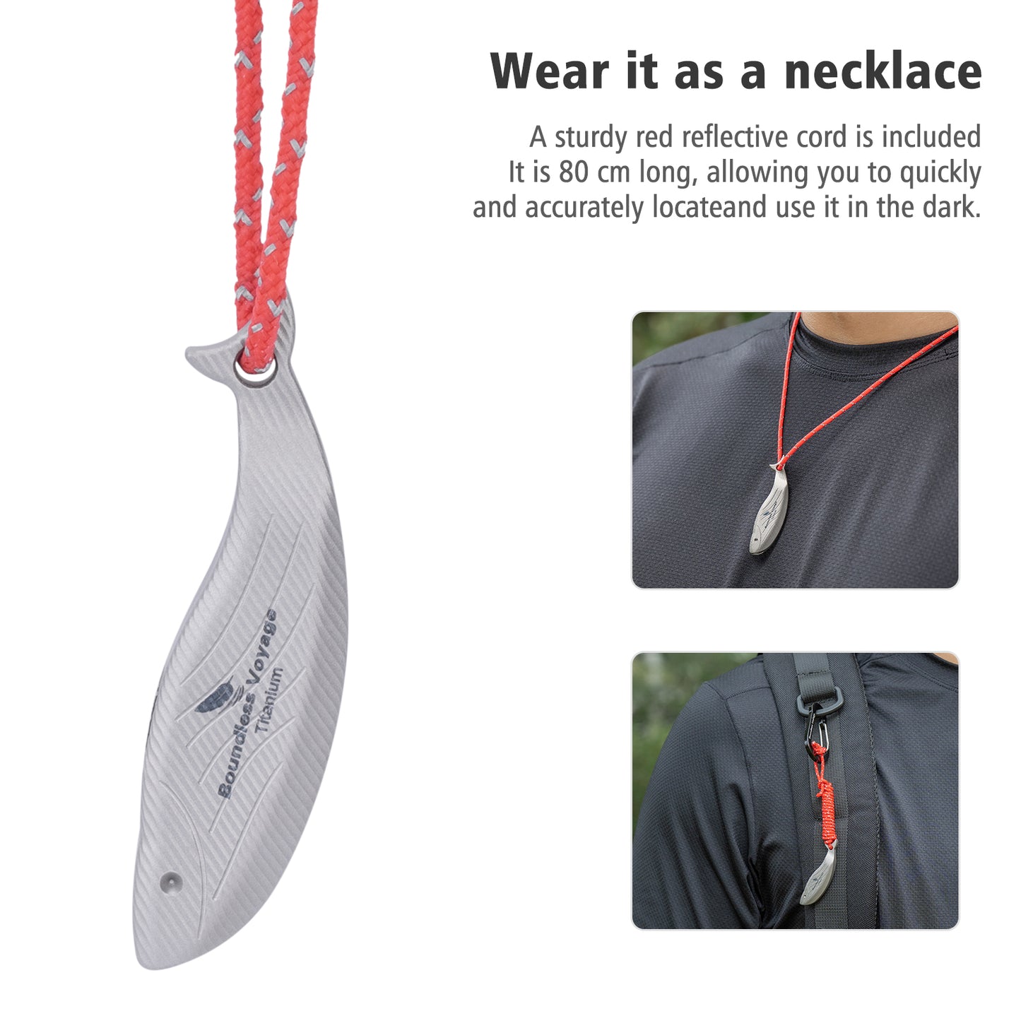 Boundless Voyage 120dB Titanium Survival Whistle – Compact, Ultralight & Rust-Proof Emergency Safety Whistle for Hiking, Camping & Outdoor Rescue